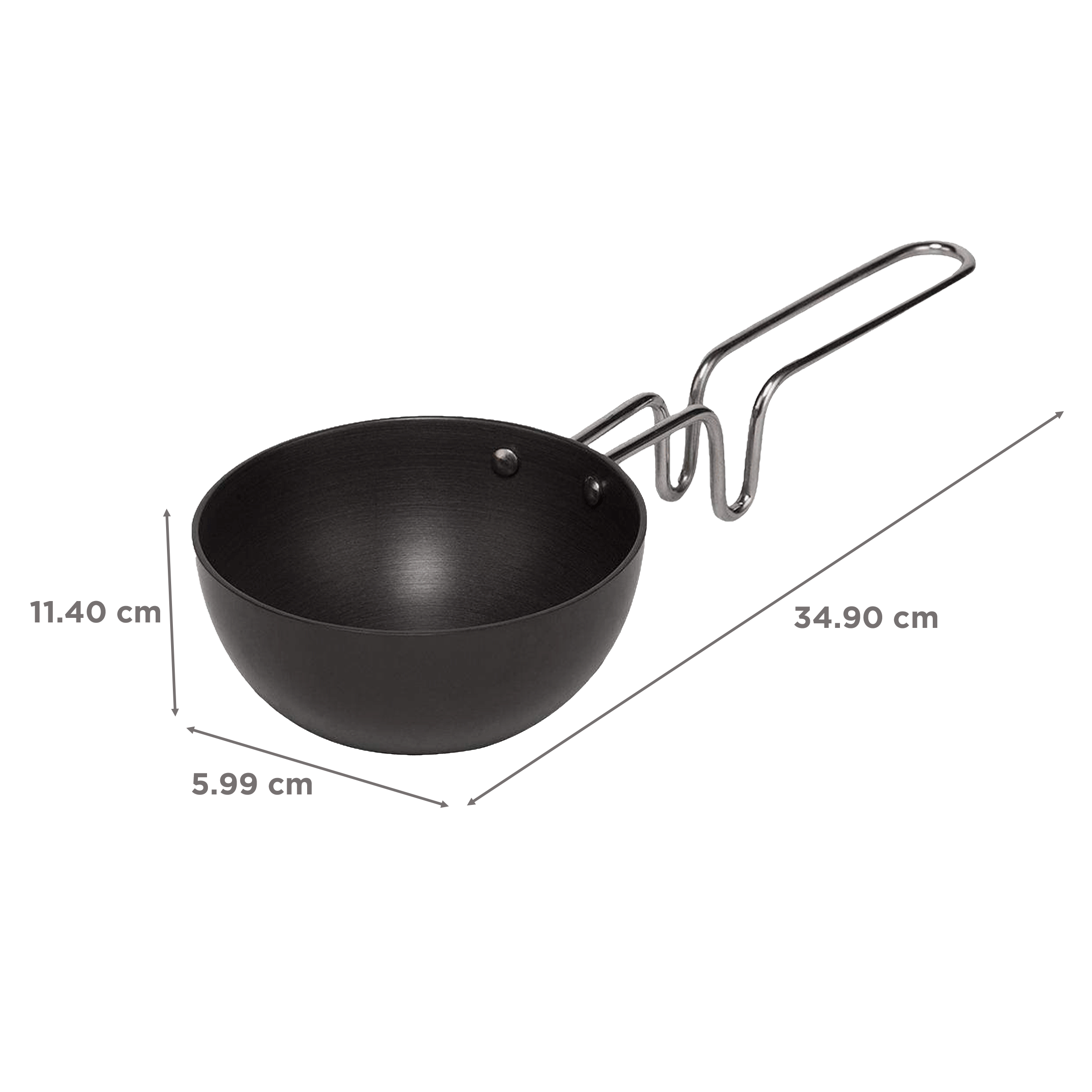 WONDERCHEF 300ml Non Stick Aluminium Tadka Pan (Corrosion & Stain Resistance, Black)_2