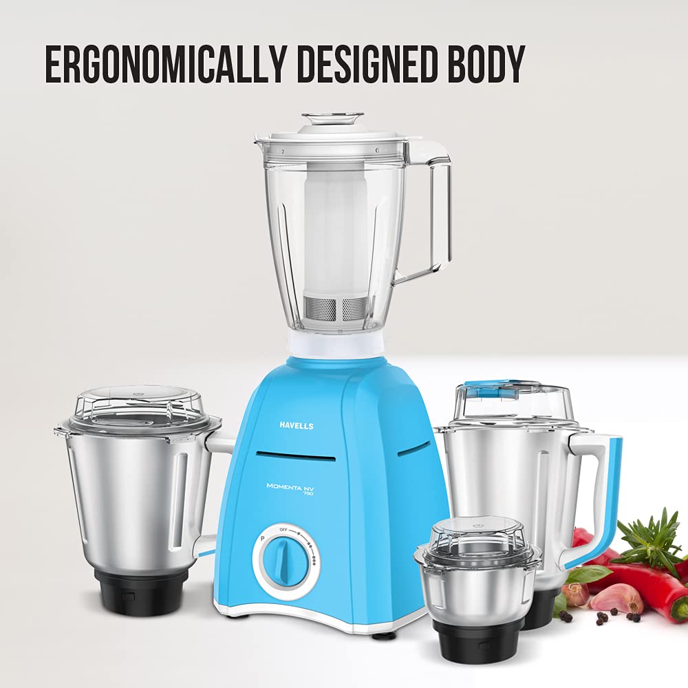 HAVELLS Momenta NV 750 Watt 4 Jars Mixer Grinder (21000 RPM, Built-in Overload Protection, Blue) HAVELLS Momenta NV 750 Watt 4 Jars Mixer Grinder (21000 RPM, Built-in Overload Protection, Blue)_10