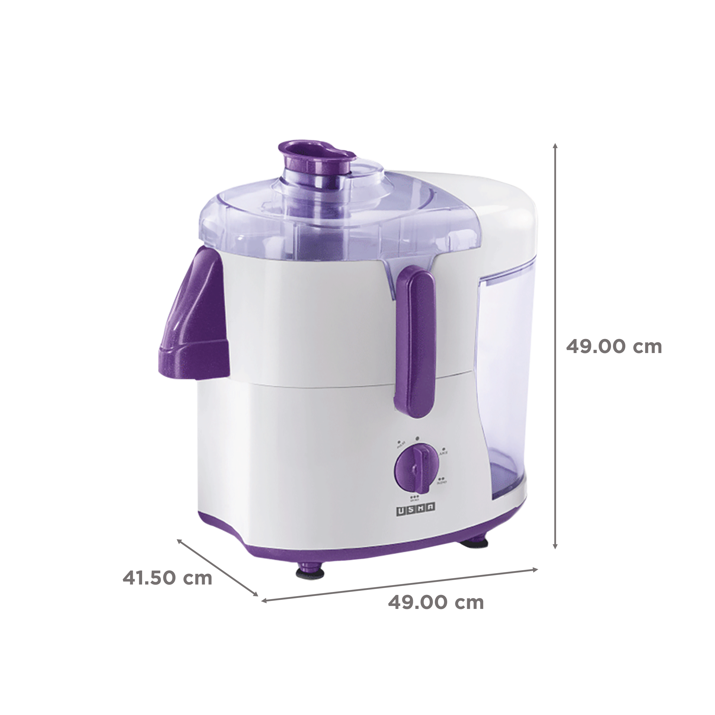 USHA 500 Watt 3 Jars Juicer Mixer Grinder (Anti-Skid Rubber Feet, Magenta/White)_3