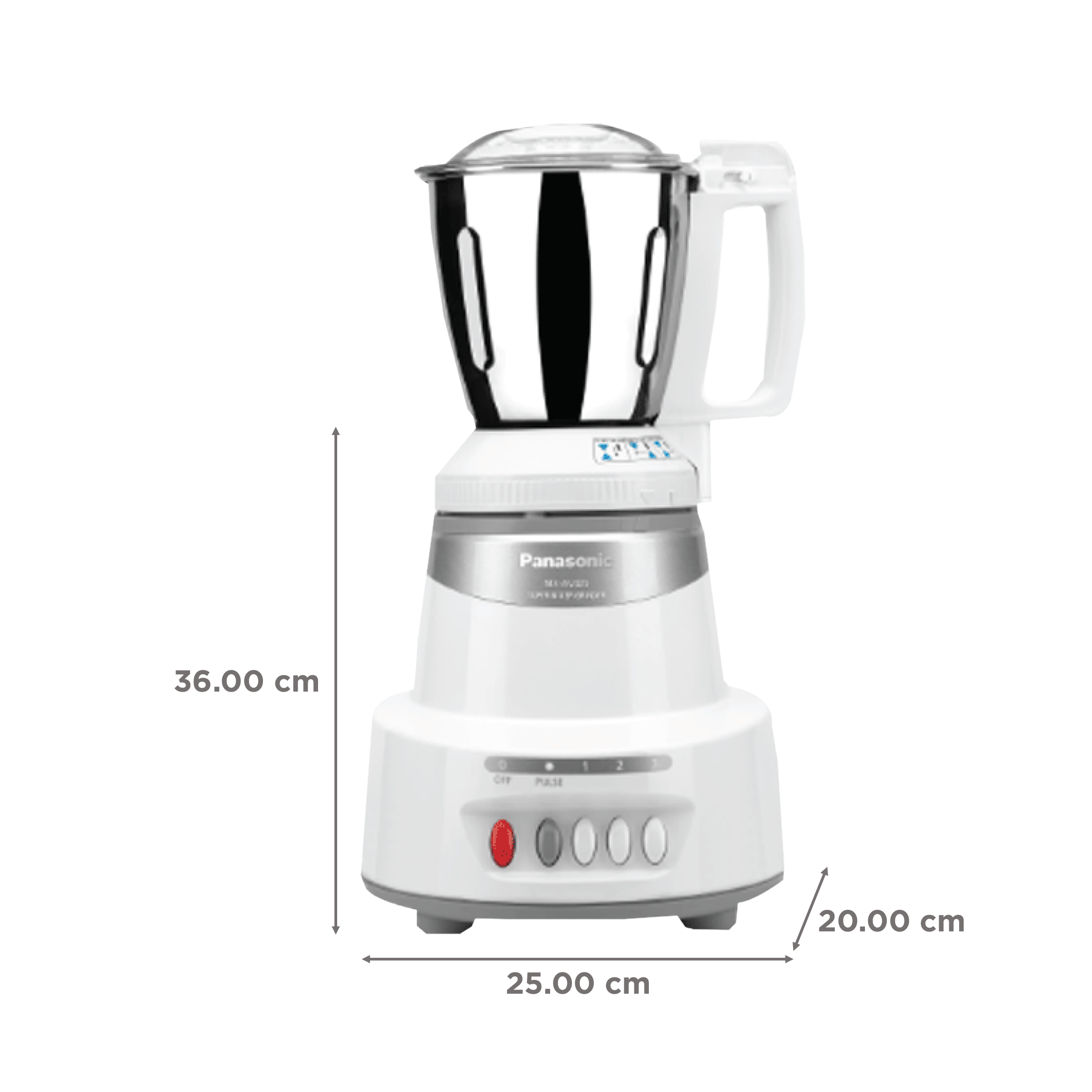 Panasonic Elements Series 600 Watt 3 Jars Mixer Grinder (Double Safety Lock, Marble Silver)_3