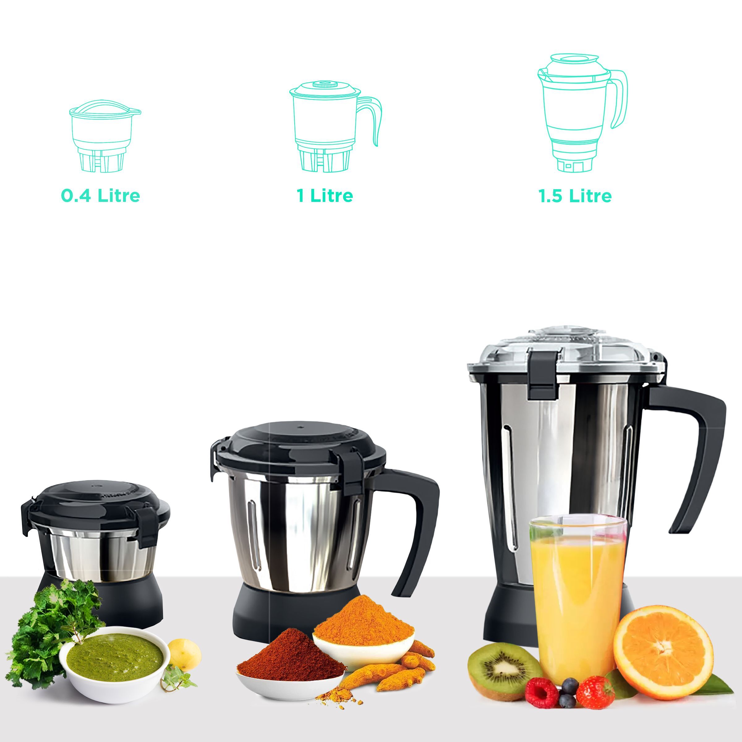 BOSCH TrueMixx Bold 600 Watt 3 Jars Mixer Grinder (22000 RPM, HiFlux Motor, Black) BOSCH TrueMixx Bold 600 Watt 3 Jars Mixer Grinder (22000 RPM, HiFlux Motor, Black)_4