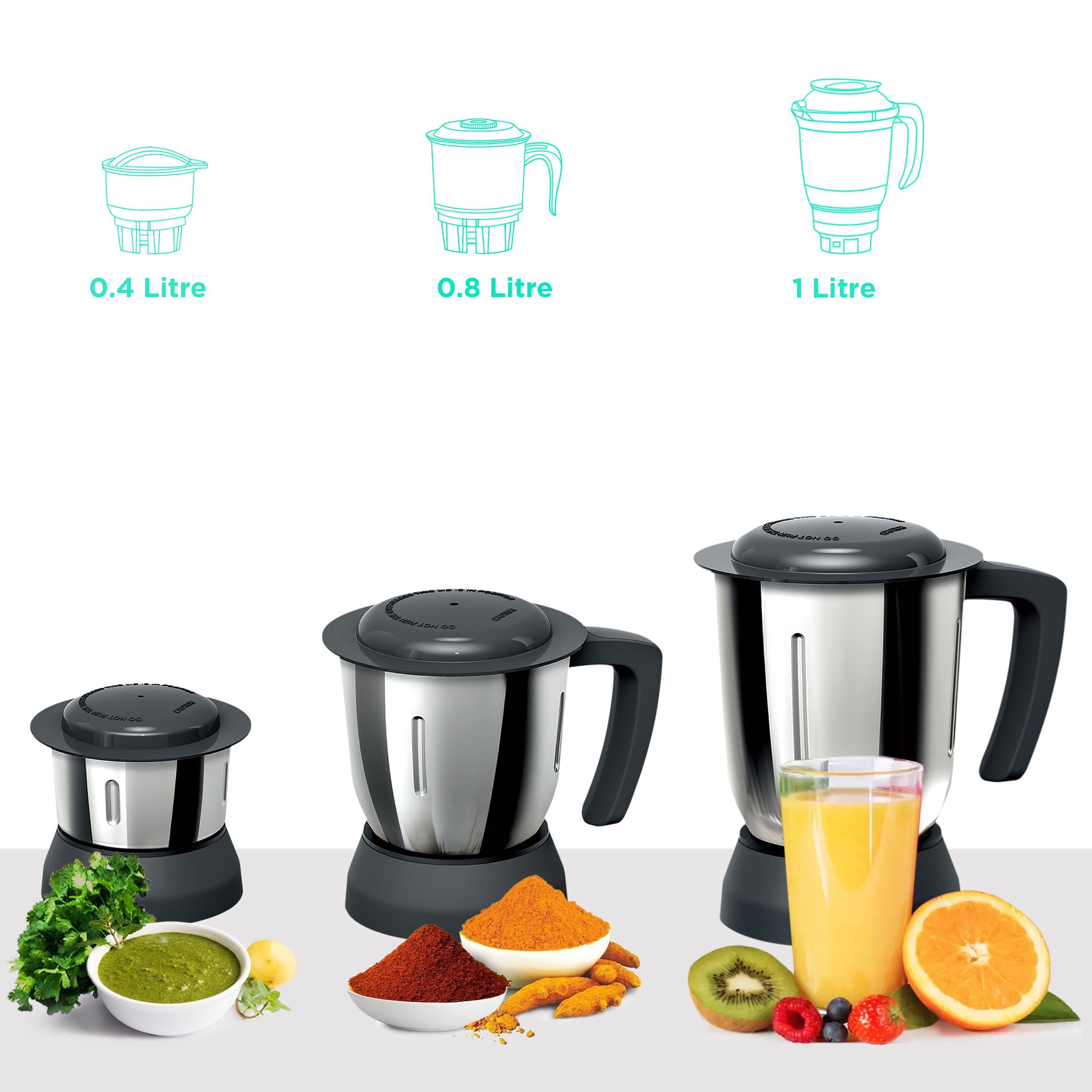 BOSCH TrueMixx Joy 500 Watt 3 Jars Mixer Grinder (22000 RPM, HiFlux Motor, Red)_4