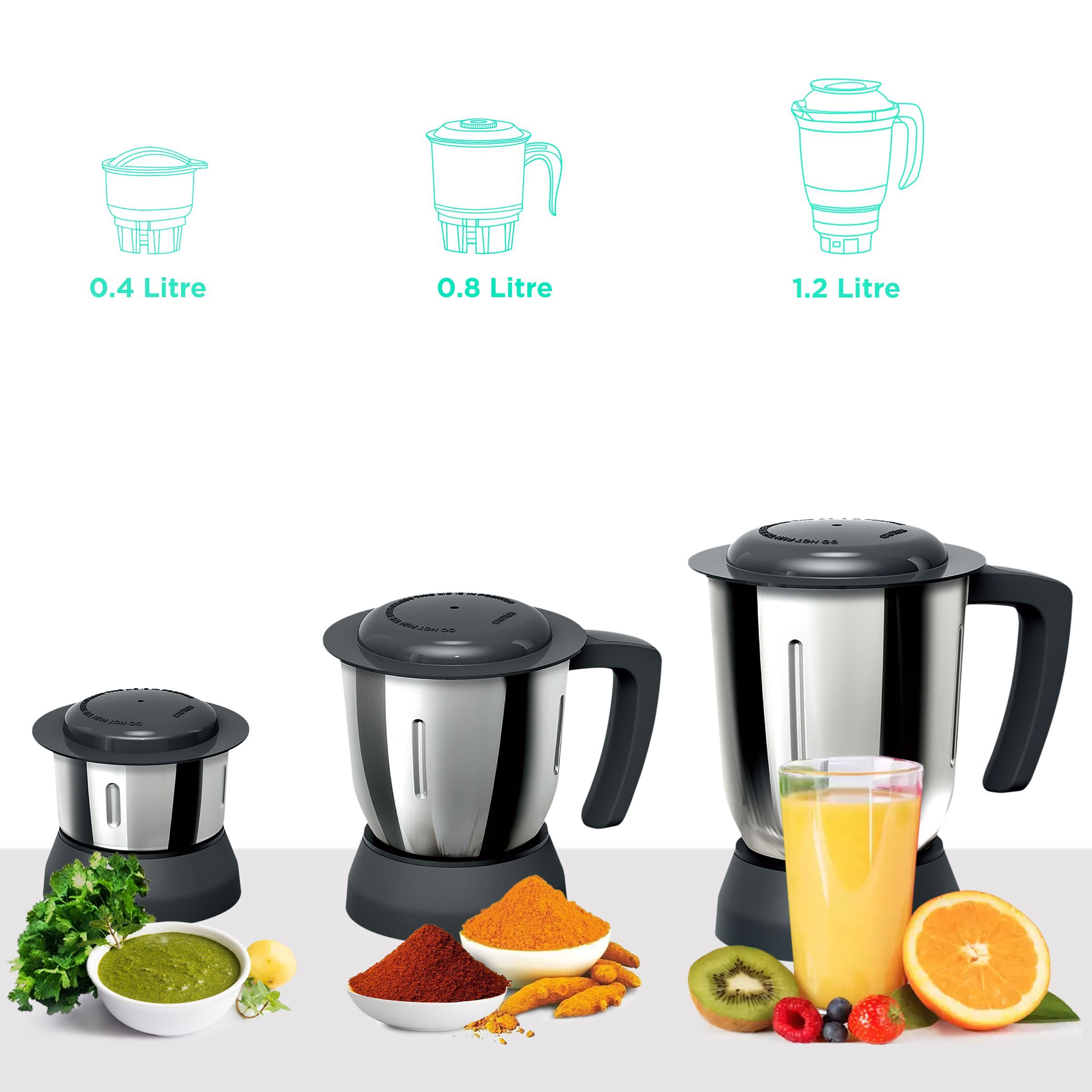 BOSCH TrueMixx Joy 500 Watt 3 Jars Mixer Grinder (22000 RPM, HiFlux Motor, Black)_4