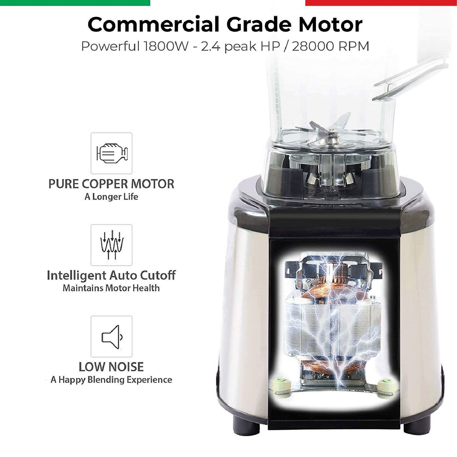 Balzano 1800 Watt 1 Jar Blender (28000 RPM, Intelligence Auto Cutoff, Silver)_7