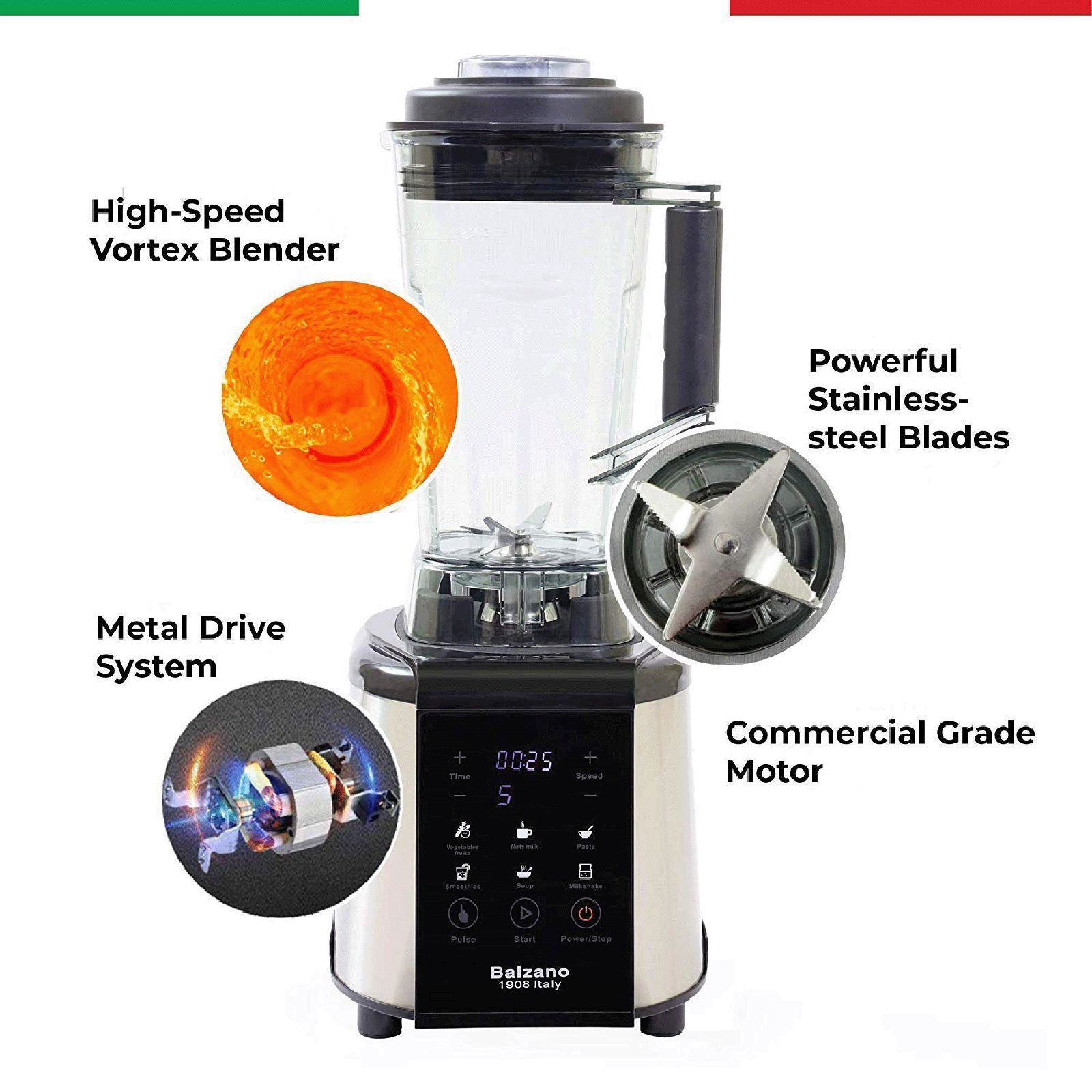 Balzano 1800 Watt 1 Jar Blender (28000 RPM, Intelligence Auto Cutoff, Silver)_8
