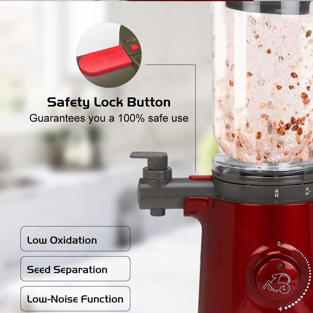 Balzano Yoga 600 Watt 1 Jar Blender (7000 RPM, Low Oxidation & Noise, Red)_12