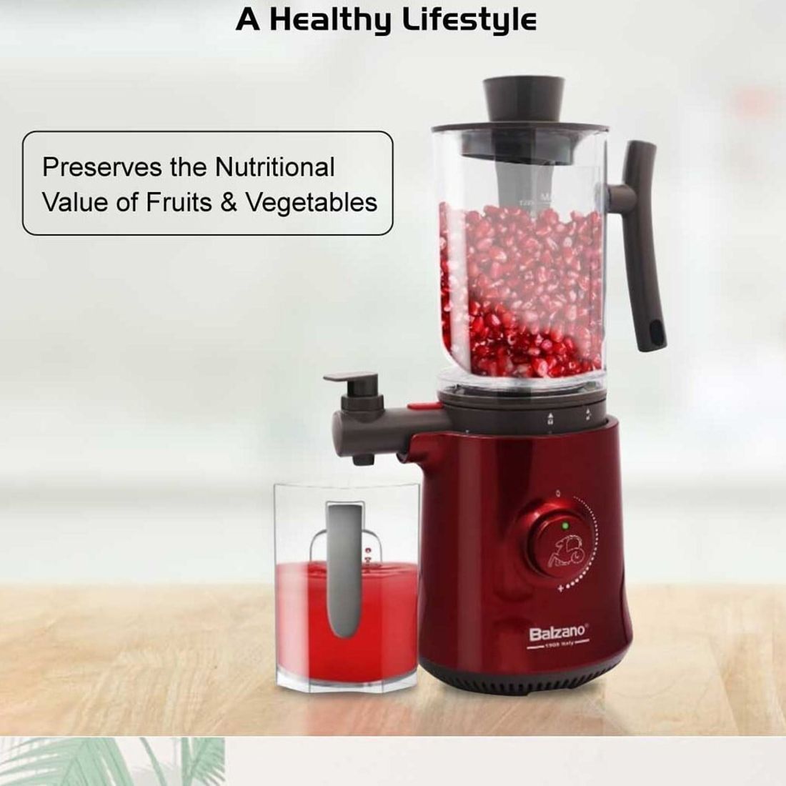 Balzano Yoga 600 Watt 1 Jar Blender (7000 RPM, Low Oxidation & Noise, Red)_16