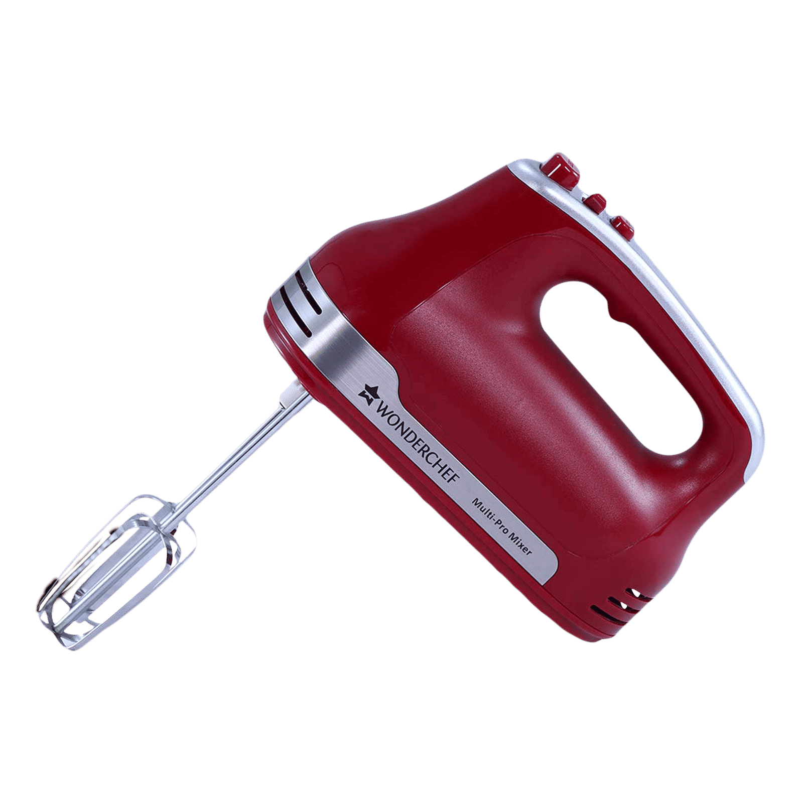 WONDERCHEF Crimson Edge 300 Watt 5 Speed Hand Mixer with 4 Attachments (Speed Adjustment, Red)_1