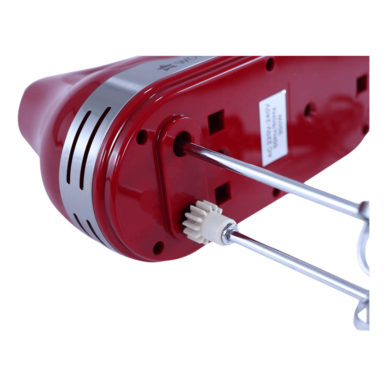 WONDERCHEF Crimson Edge 300 Watt 5 Speed Hand Mixer with 4 Attachments (Speed Adjustment, Red)_7
