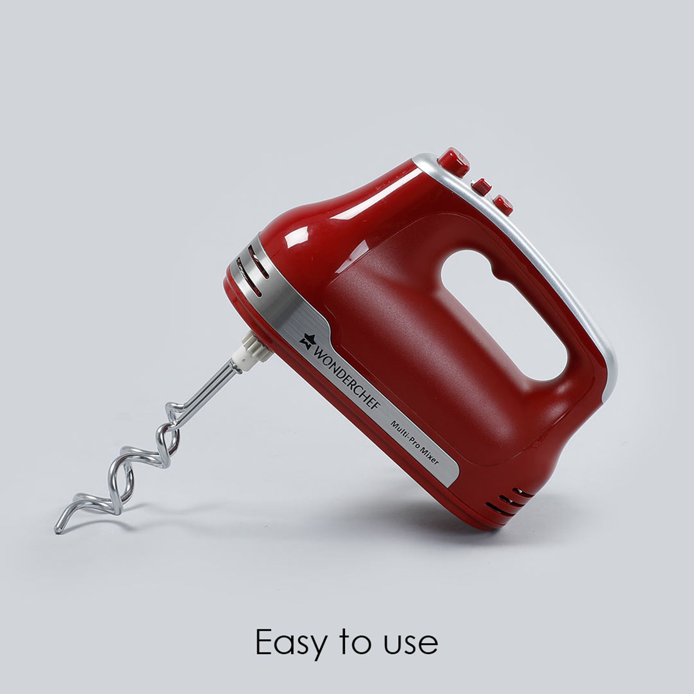 WONDERCHEF Crimson Edge 300 Watt 5 Speed Hand Mixer with 4 Attachments (Speed Adjustment, Red)_14