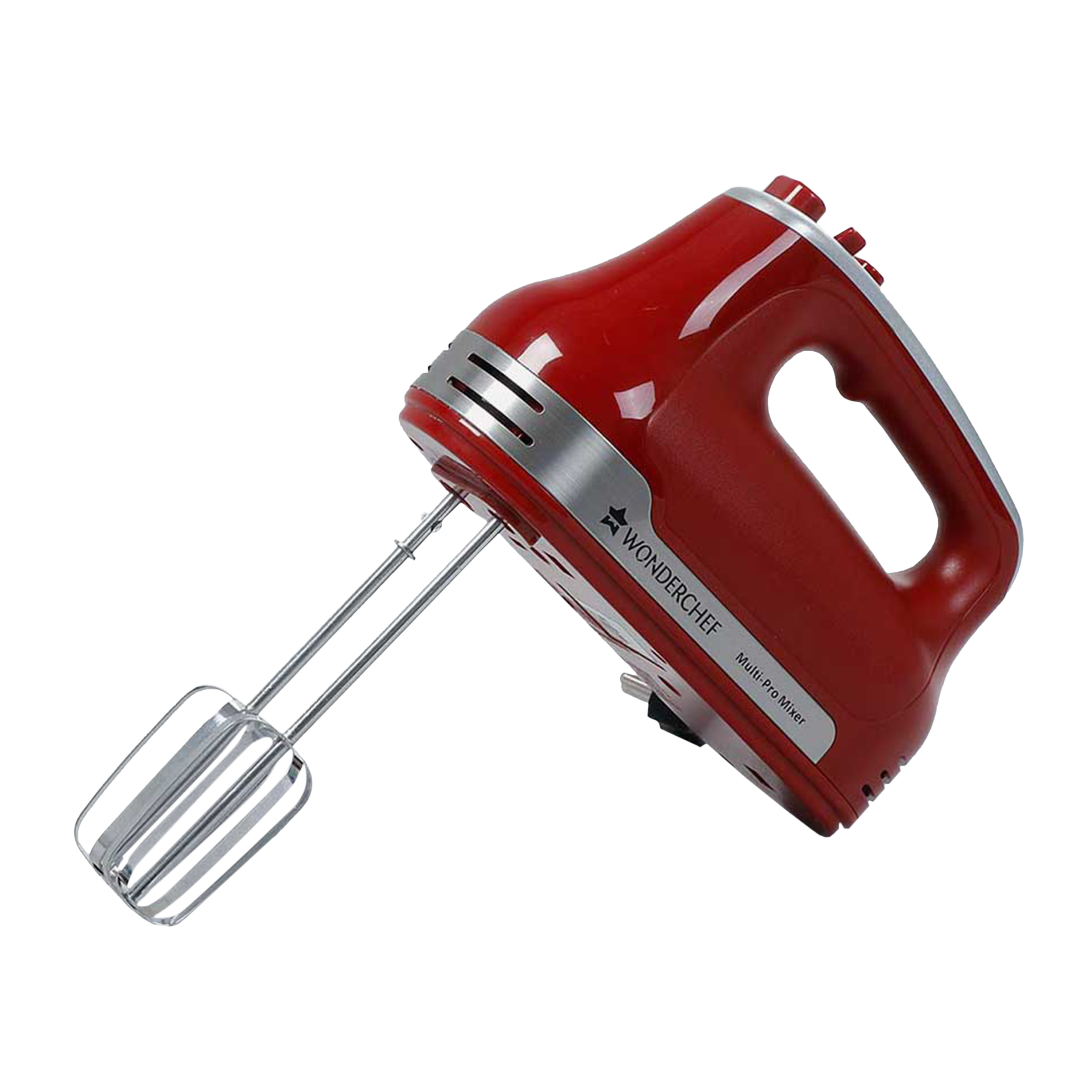 WONDERCHEF Crimson Edge 300 Watt 5 Speed Hand Mixer with 4 Attachments (Speed Adjustment, Red)_4