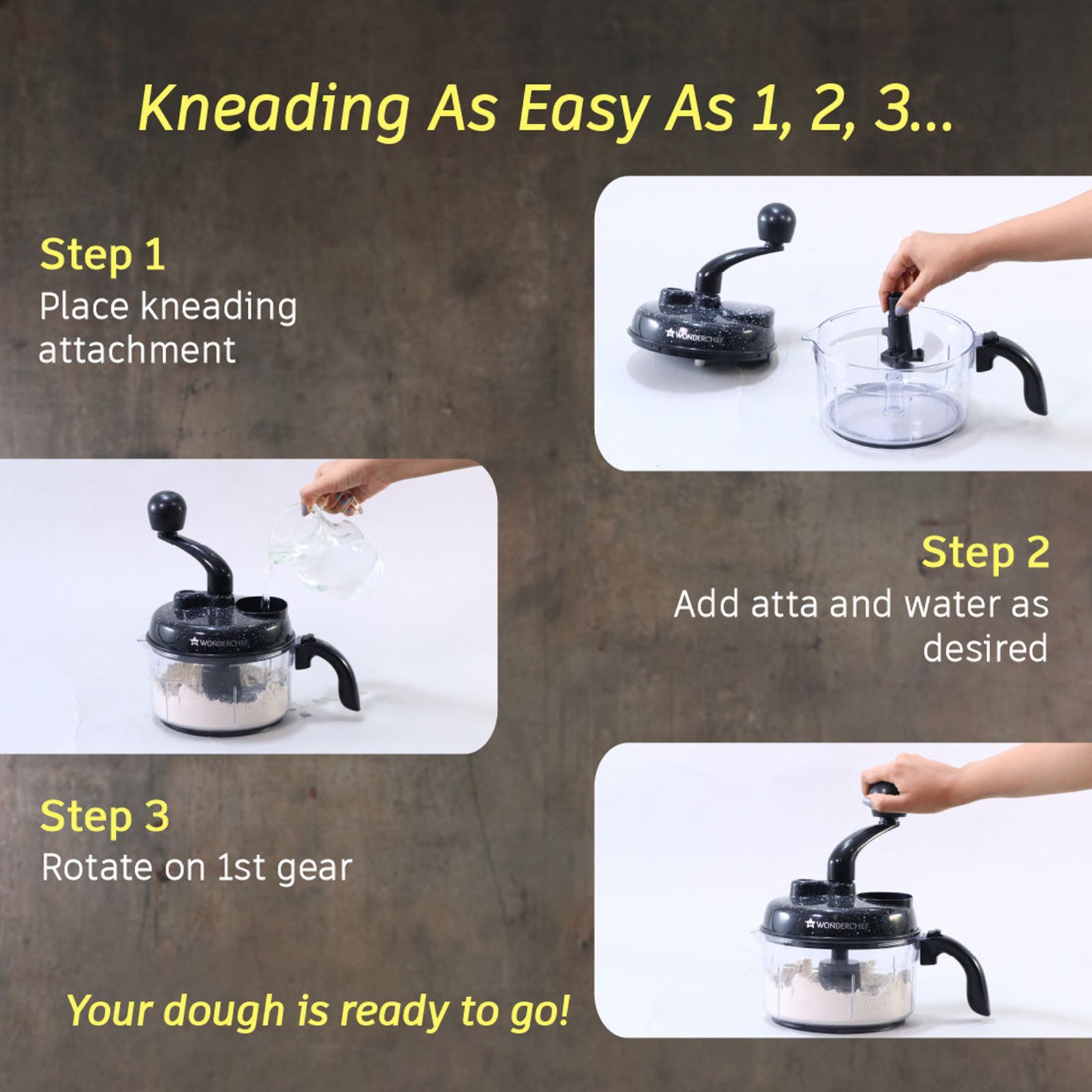 WONDERCHEF Turbo Vegetable & Fruit Chopper with 3 Blades (Black)_12