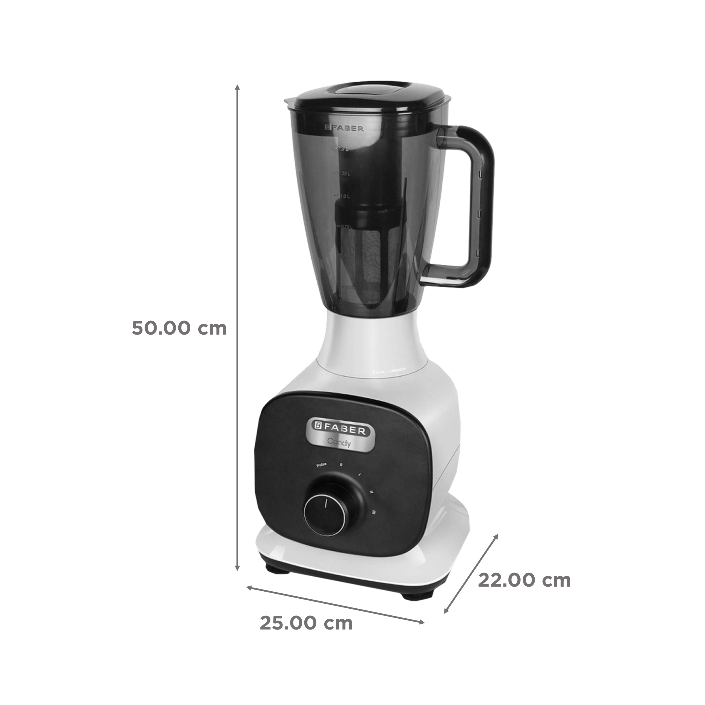 FABER Candy 800 Watt 4 Jars Mixer Grinder (22000 RPM, 8-in-1 Functions, Black/White)_3