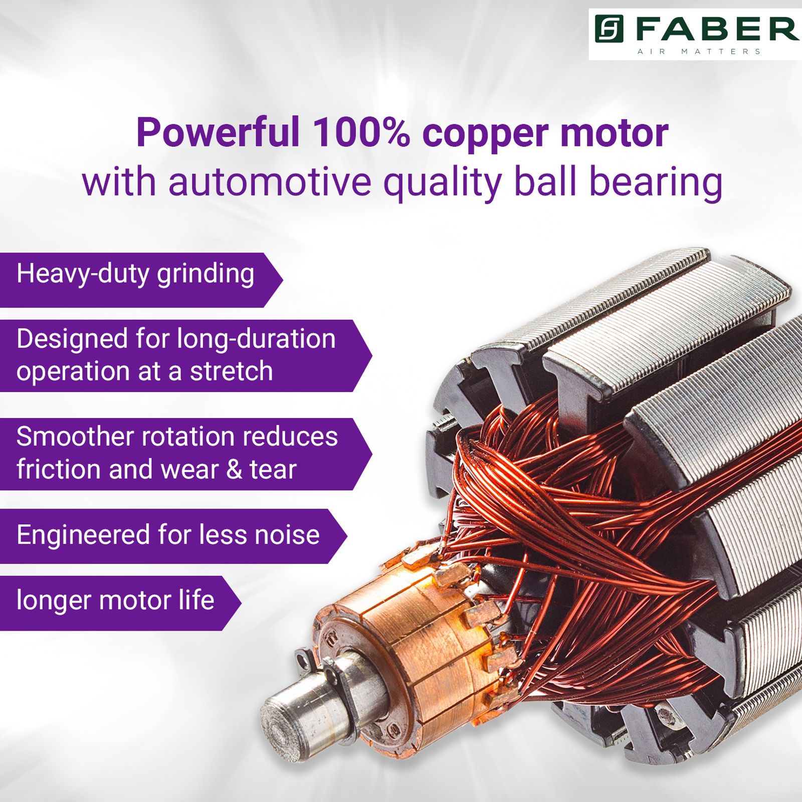 FABER Candy 800 Watt 4 Jars Mixer Grinder (22000 RPM, 8-in-1 Functions, Plum)_12