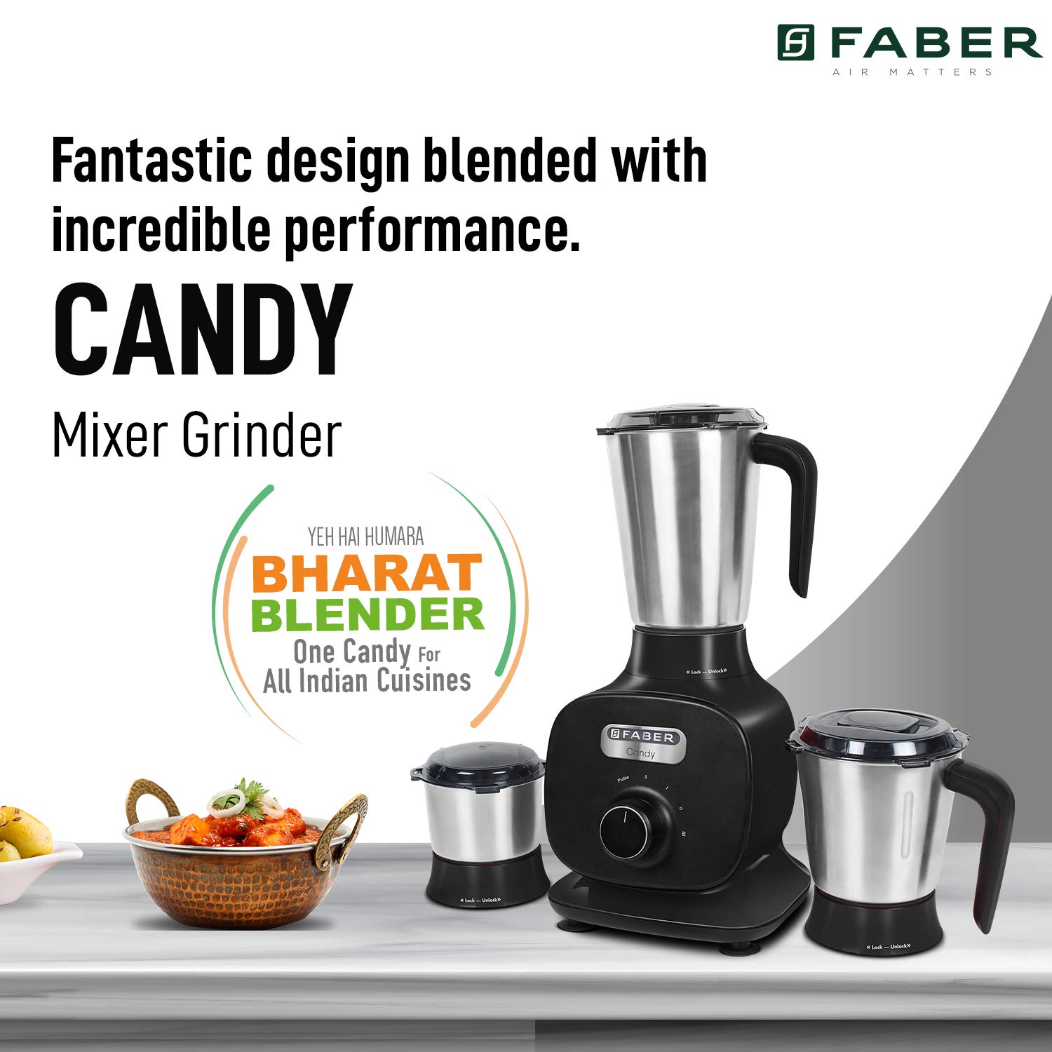 FABER Candy 1000 Watt 3 Jars Mixer Grinder (22000 RPM, 8-in-1 Functions, Black) FABER Candy 1000 Watt 3 Jars Mixer Grinder (22000 RPM, 8-in-1 Functions, Black)_7