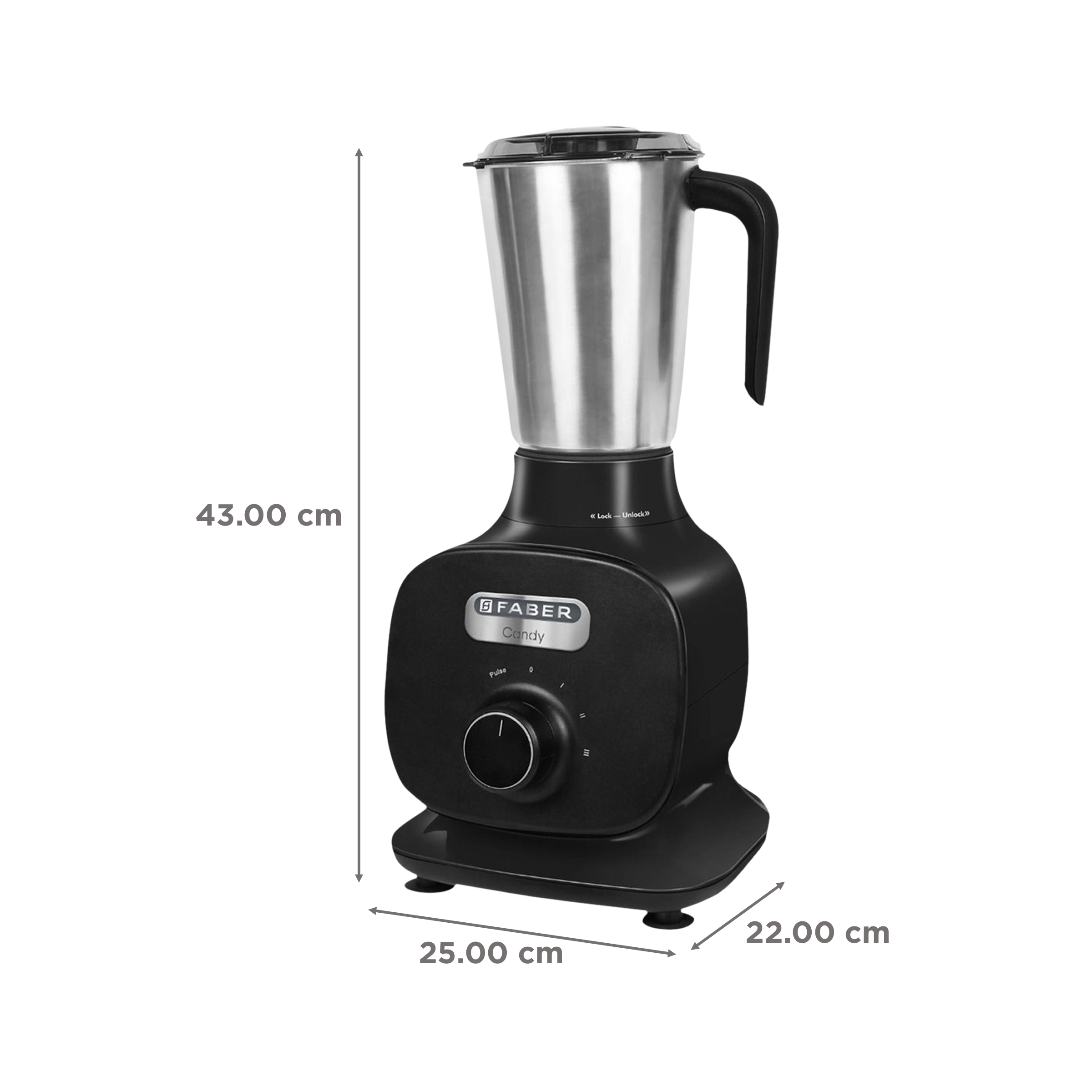 FABER Candy 1000 Watt 3 Jars Mixer Grinder (22000 RPM, 8-in-1 Functions, Black) FABER Candy 1000 Watt 3 Jars Mixer Grinder (22000 RPM, 8-in-1 Functions, Black)_3
