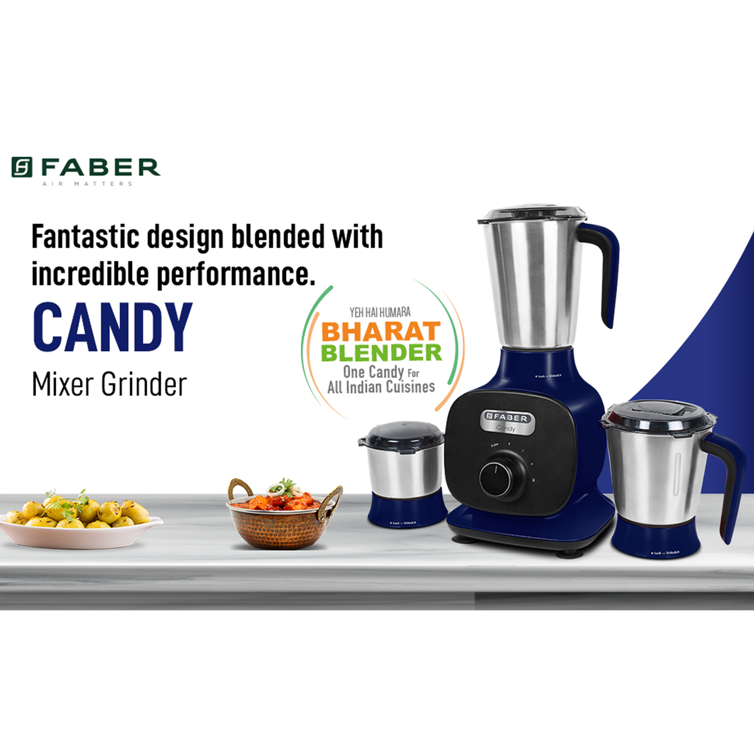 FABER Candy 1000 Watt 3 Jars Mixer Grinder (22000 RPM, 8-in-1 Functions, Lemans Blue) FABER Candy 1000 Watt 3 Jars Mixer Grinder (22000 RPM, 8-in-1 Functions, Lemans Blue)_5