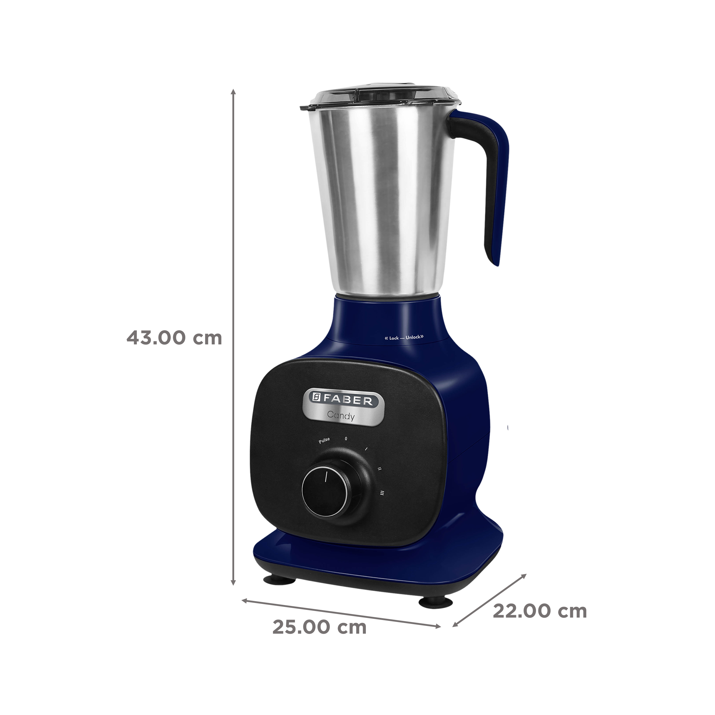 FABER Candy 1000 Watt 3 Jars Mixer Grinder (22000 RPM, 8-in-1 Functions, Lemans Blue) FABER Candy 1000 Watt 3 Jars Mixer Grinder (22000 RPM, 8-in-1 Functions, Lemans Blue)_3