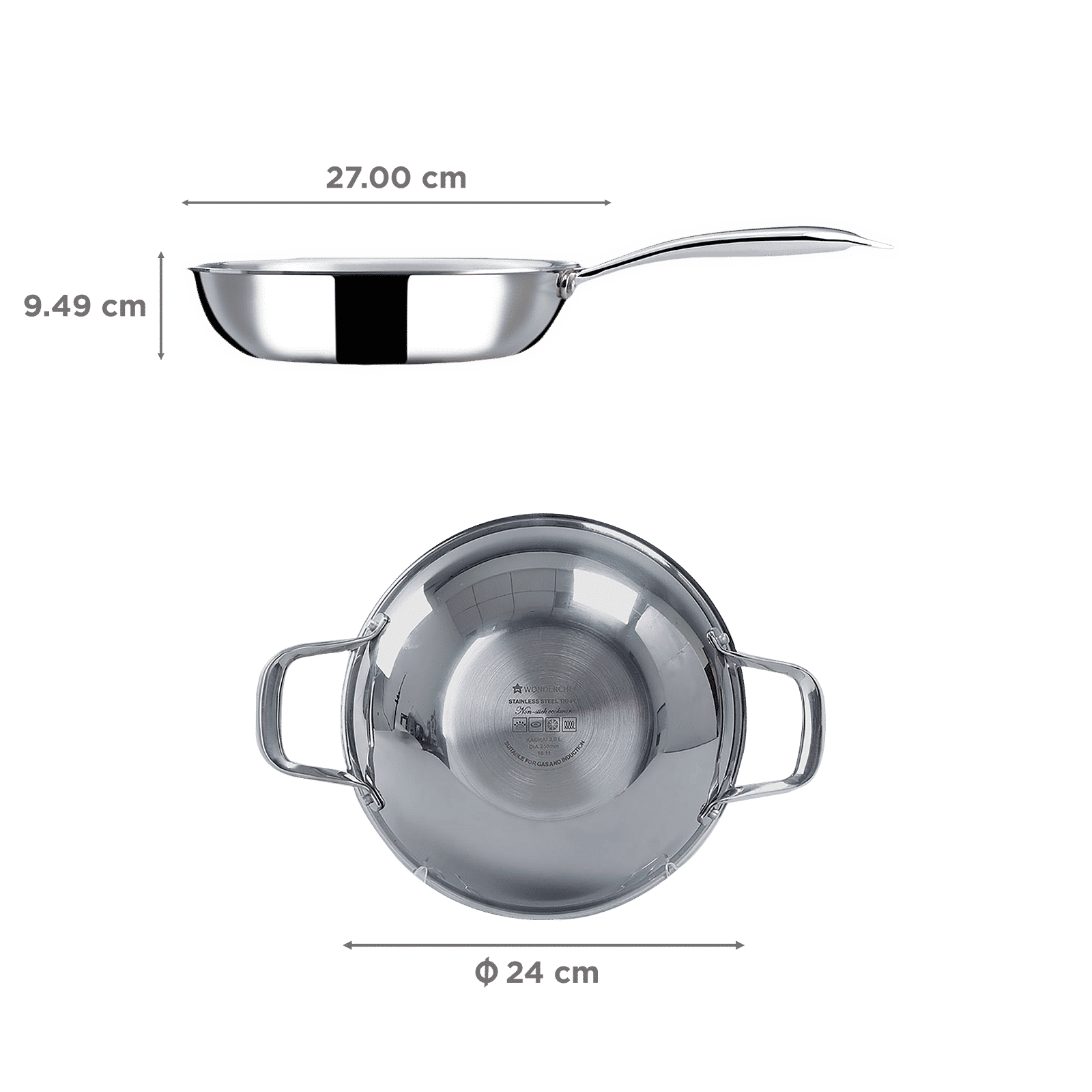 WONDERCHEF Nigella Frying Pan (Energy Efficient, 63153403, Silver)_2