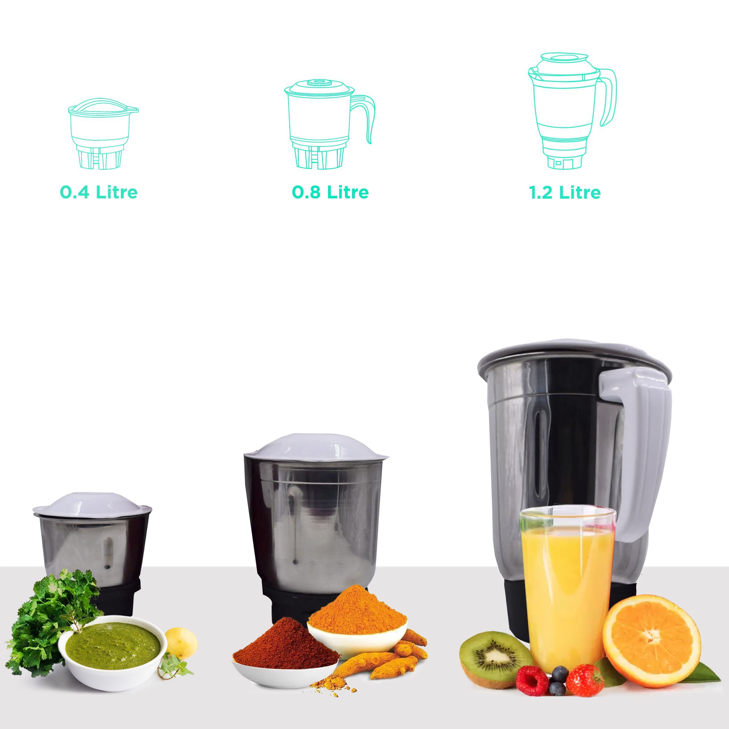 Crompton Treat 500X 500 Watt 3 Jars Mixer Grinder (Motor Vent-X Technology, White/Red)_4