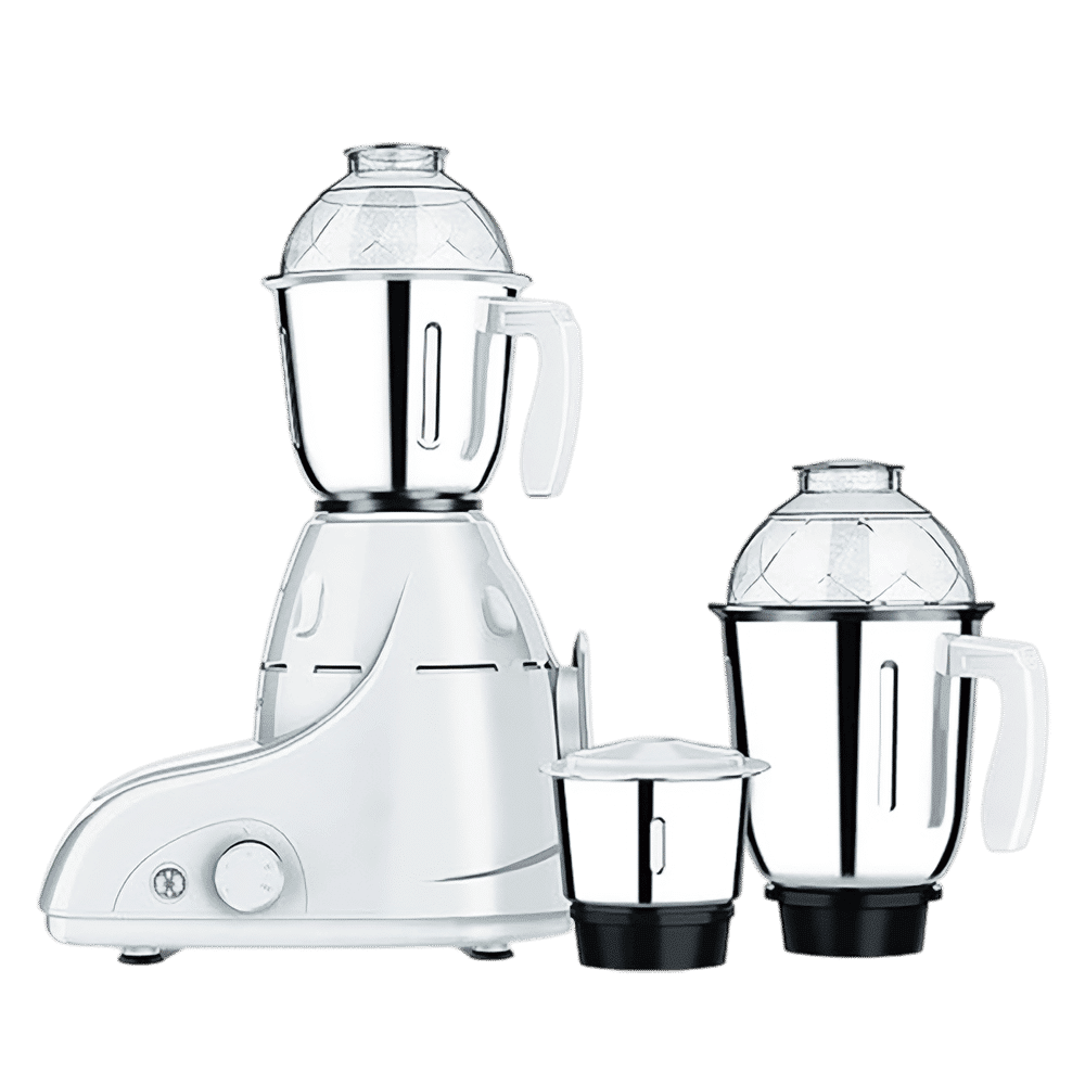 BAJAJ GX8 DLX 750 Watt 3 Jars Mixer Grinder (18000 RPM, Tetra Flow Technology, White)_1