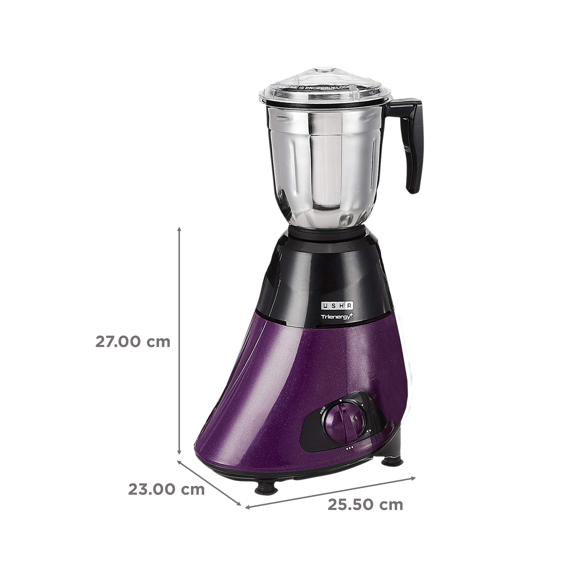 USHA Trienergy Plus 800 Watt 4 Jars Mixer Grinder (21000 RPM, Overload Protection, Purple) USHA Trienergy Plus 800 Watt 4 Jars Mixer Grinder (21000 RPM, Overload Protection, Purple)_3