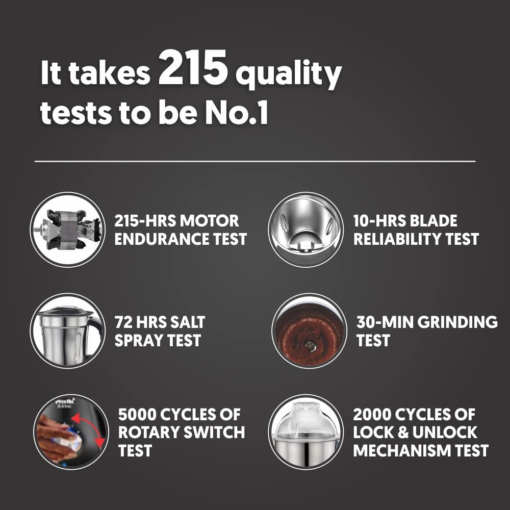 Preethi Zion 750 Watt 4 Jars Juicer Mixer Grinder (18000 RPM, Turbo Vent Technology, Black) Preethi Zion 750 Watt 4 Jars Juicer Mixer Grinder (18000 RPM, Turbo Vent Technology, Black)_8