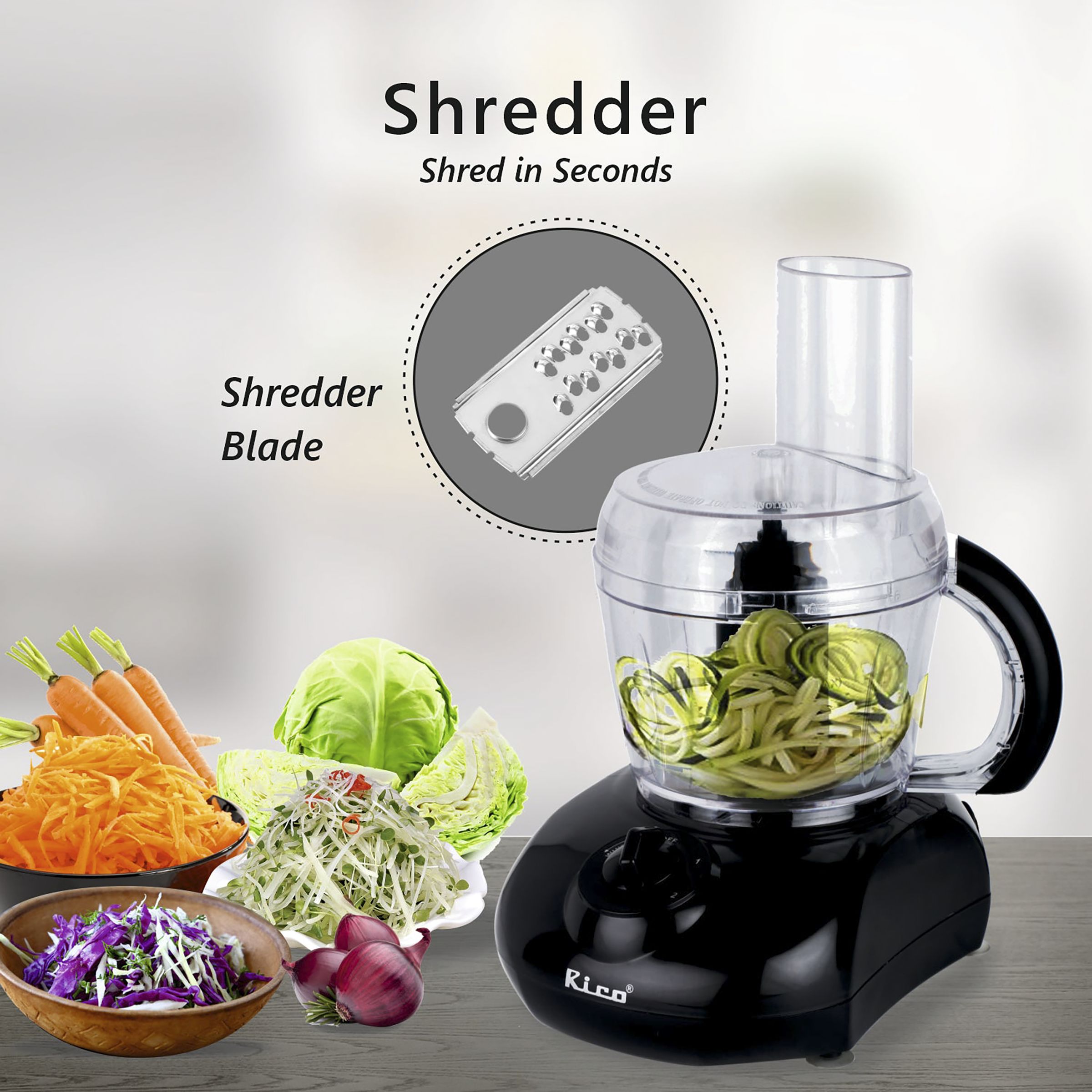 Rico 400 Watt Food Processor with 3 Blades (Black) Rico 400 Watt Food Processor with 3 Blades (Black)_5