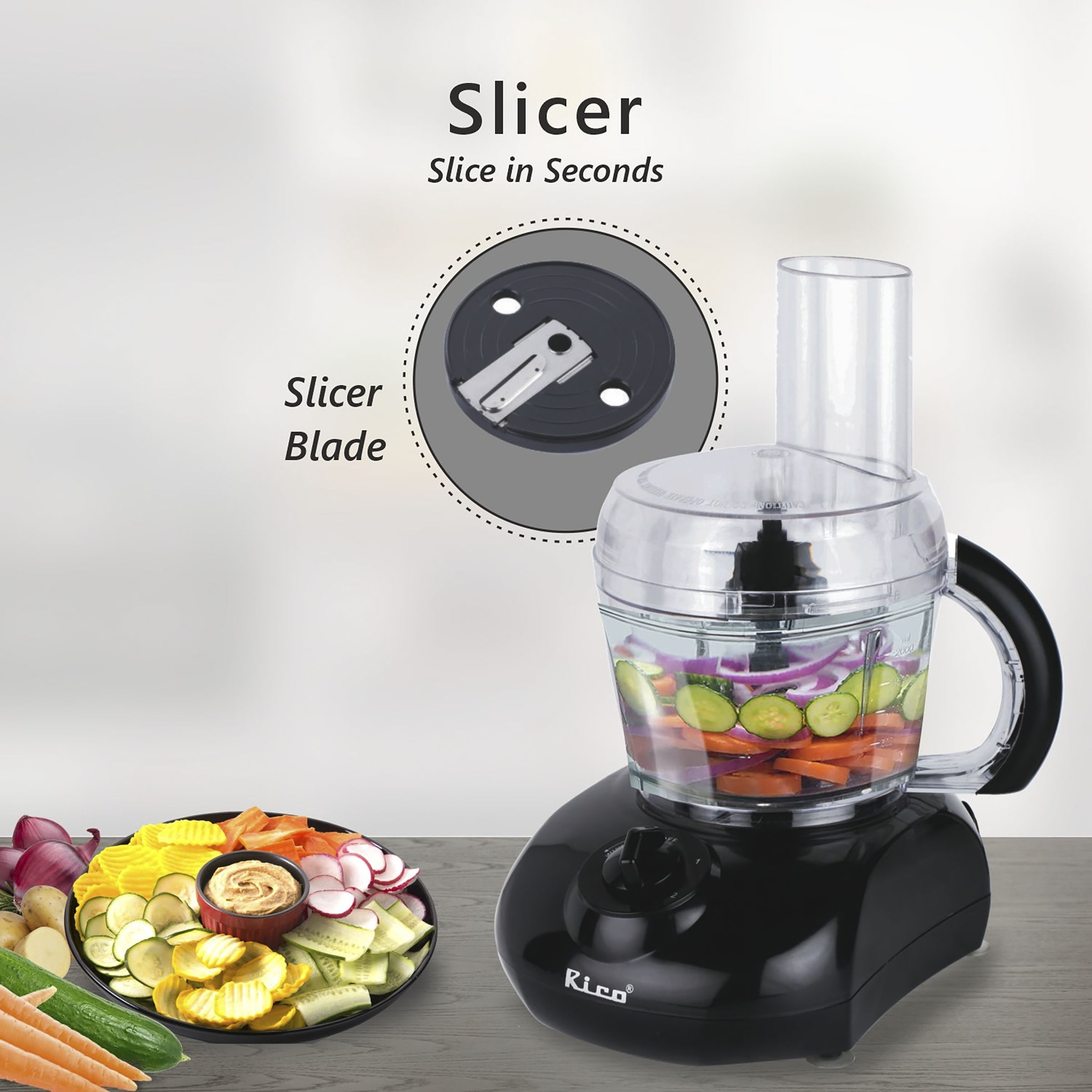 Rico 400 Watt Food Processor with 3 Blades (Black) Rico 400 Watt Food Processor with 3 Blades (Black)_7