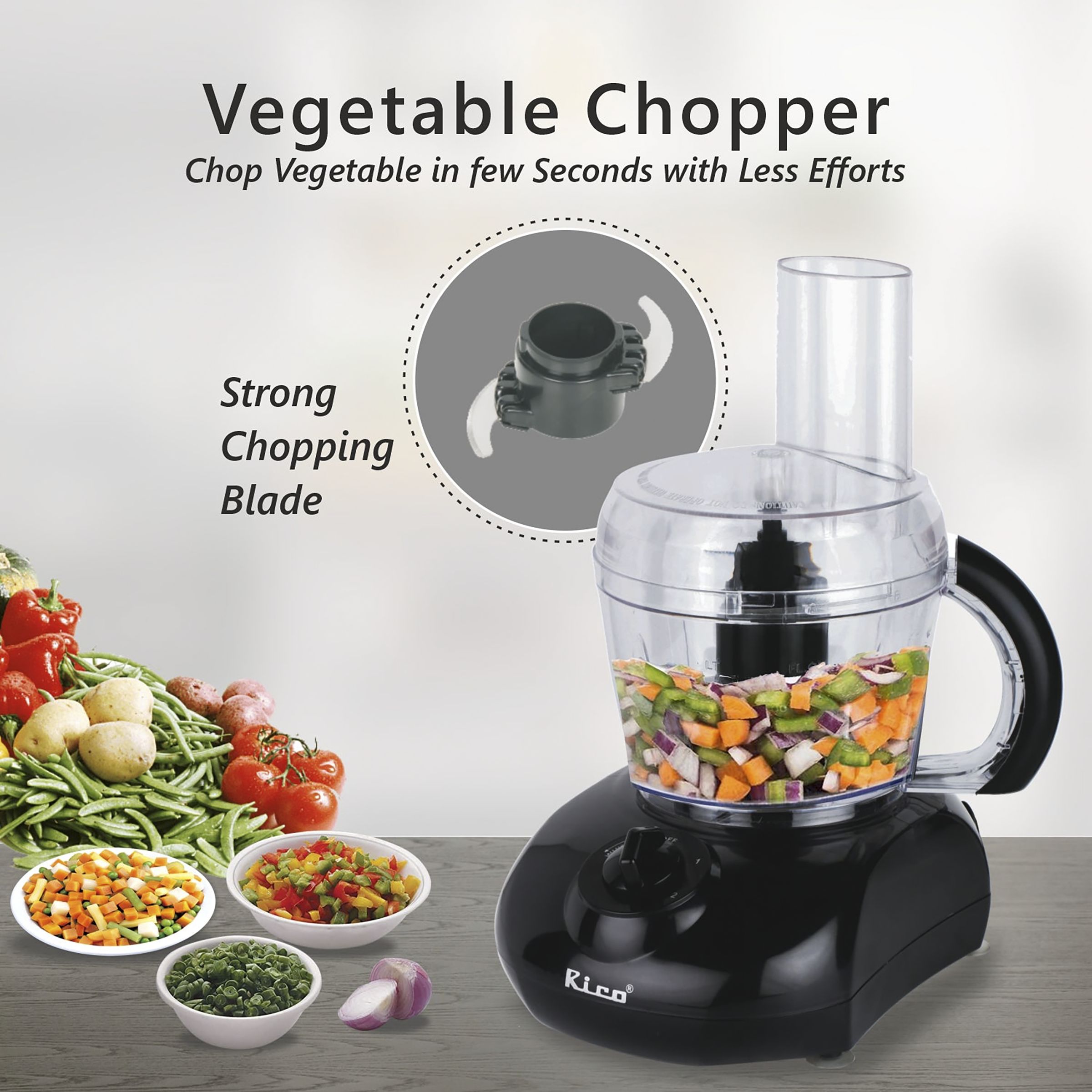 Rico 400 Watt Food Processor with 3 Blades (Black) Rico 400 Watt Food Processor with 3 Blades (Black)_11