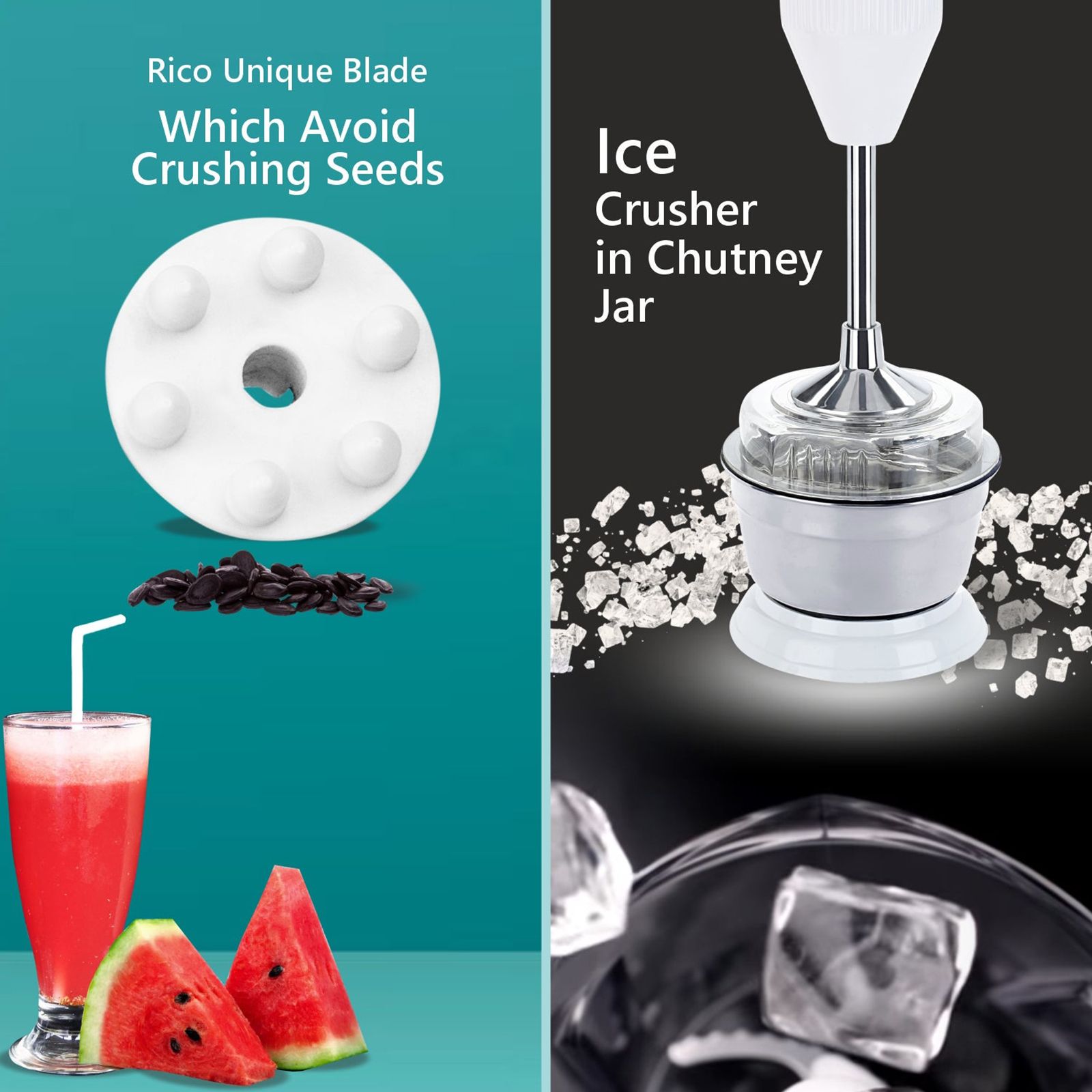 Rico HBCJ 150 Watt Hand Blender with 5 Attachments (Copper Motor, White)_7