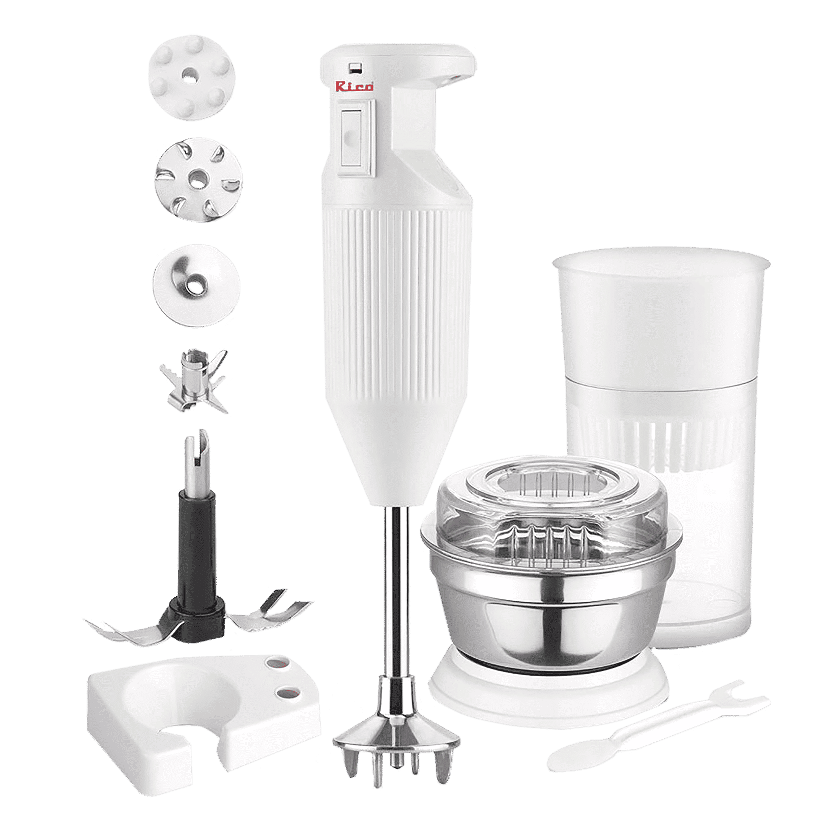 Rico HBCJ 150 Watt Hand Blender with 5 Attachments (Copper Motor, White)_4