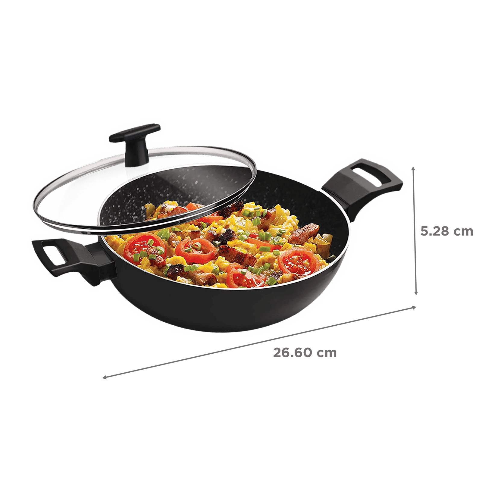 treo ProCook Non Stick Cook Pot with Glass Lid (Induction Compatible, Scratch & Wear Resistant, Black)_2
