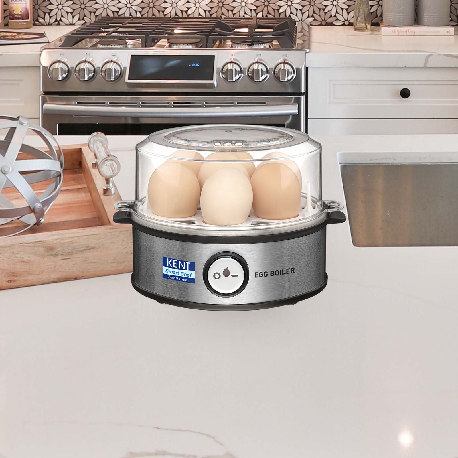KENT Instant 7 Egg Electric Egg Boiler with Auto Shut Off (Silver)_4