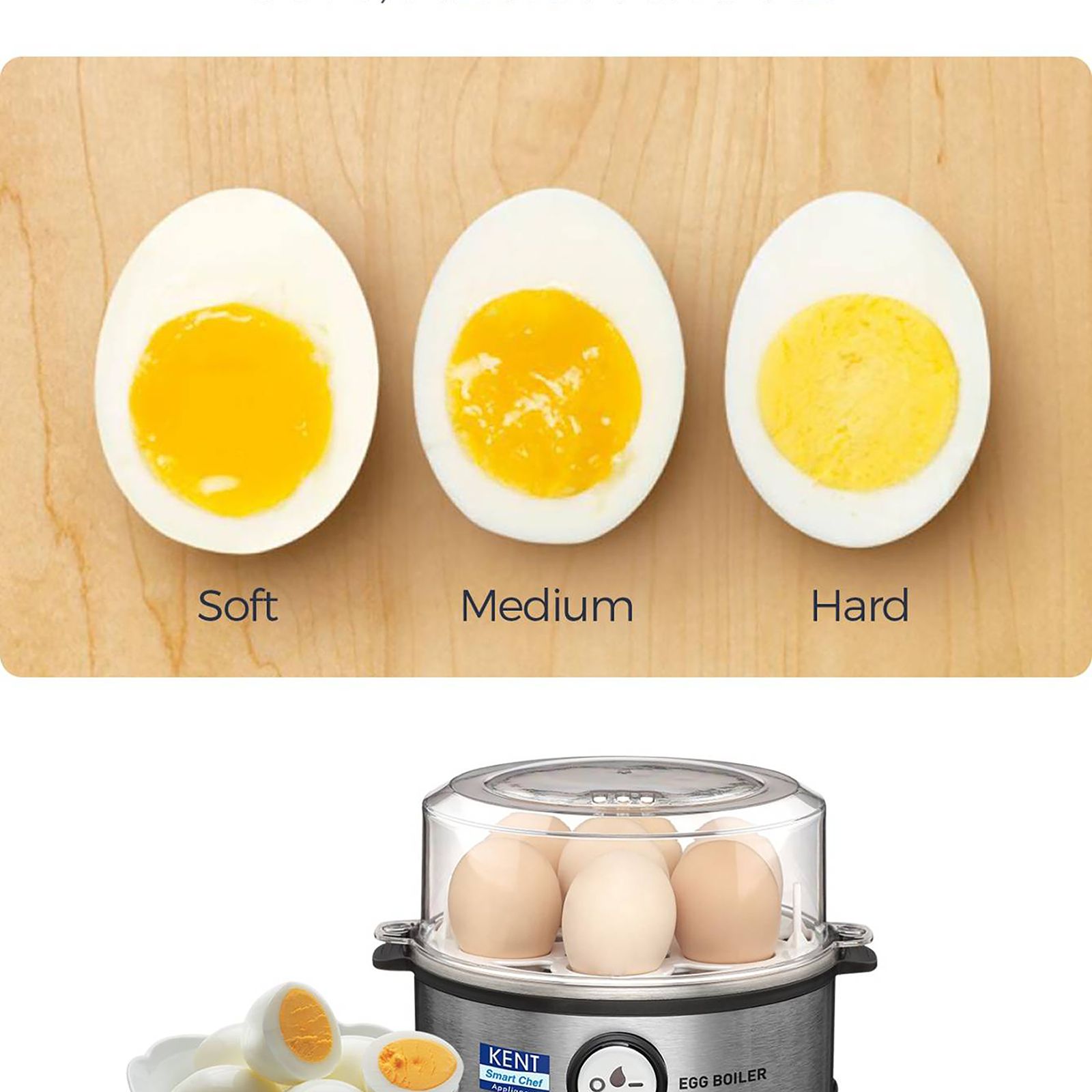 KENT Instant 7 Egg Electric Egg Boiler with Auto Shut Off (Silver)_6