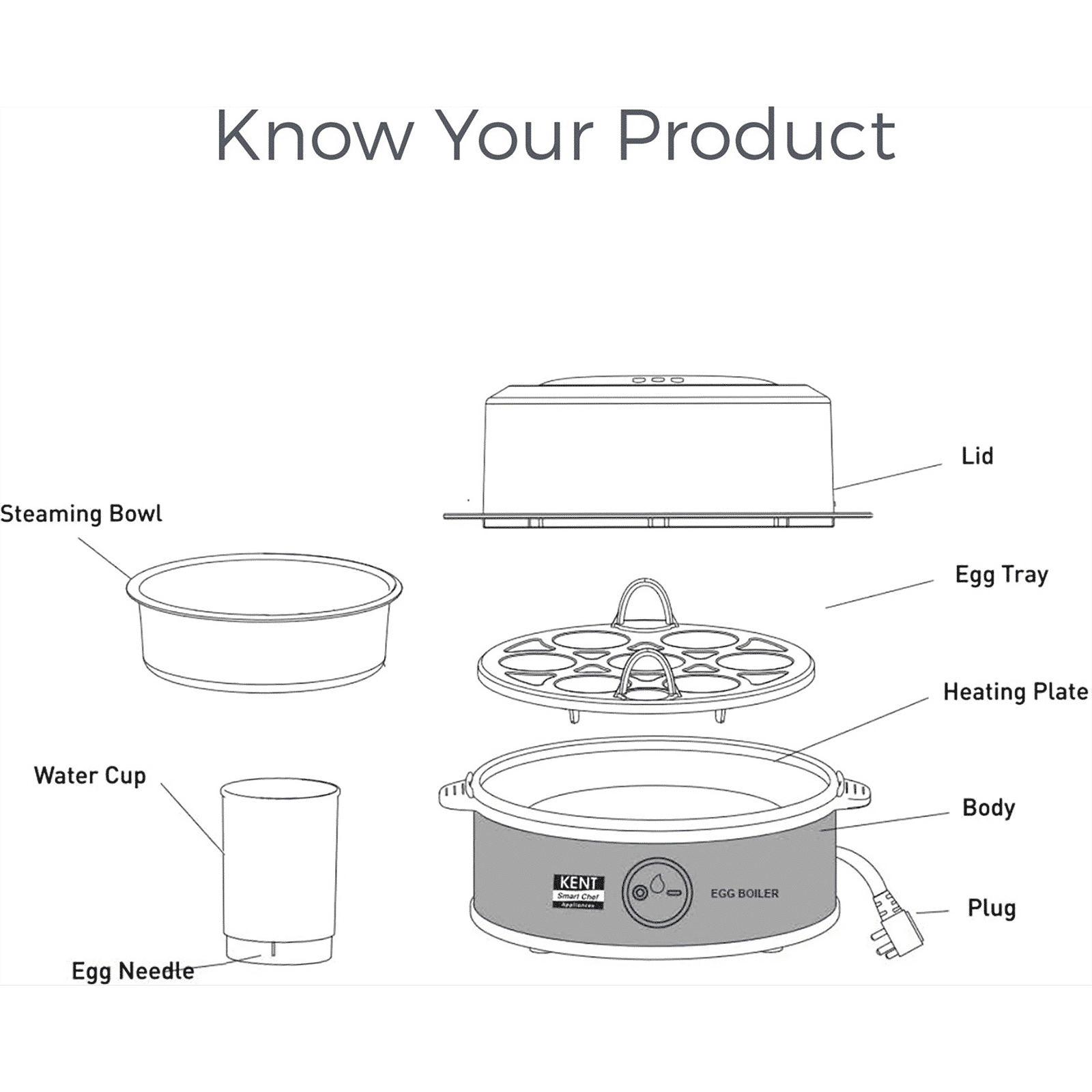 KENT Instant 7 Egg Electric Egg Boiler with Auto Shut Off (Silver)_10