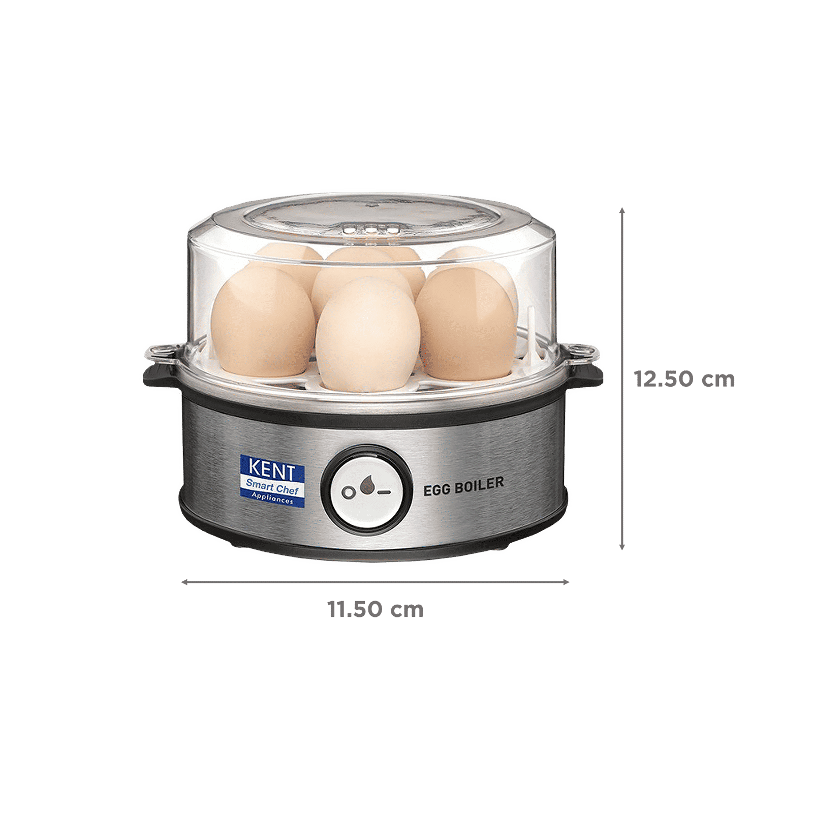 KENT Instant 7 Egg Electric Egg Boiler with Auto Shut Off (Silver)_2