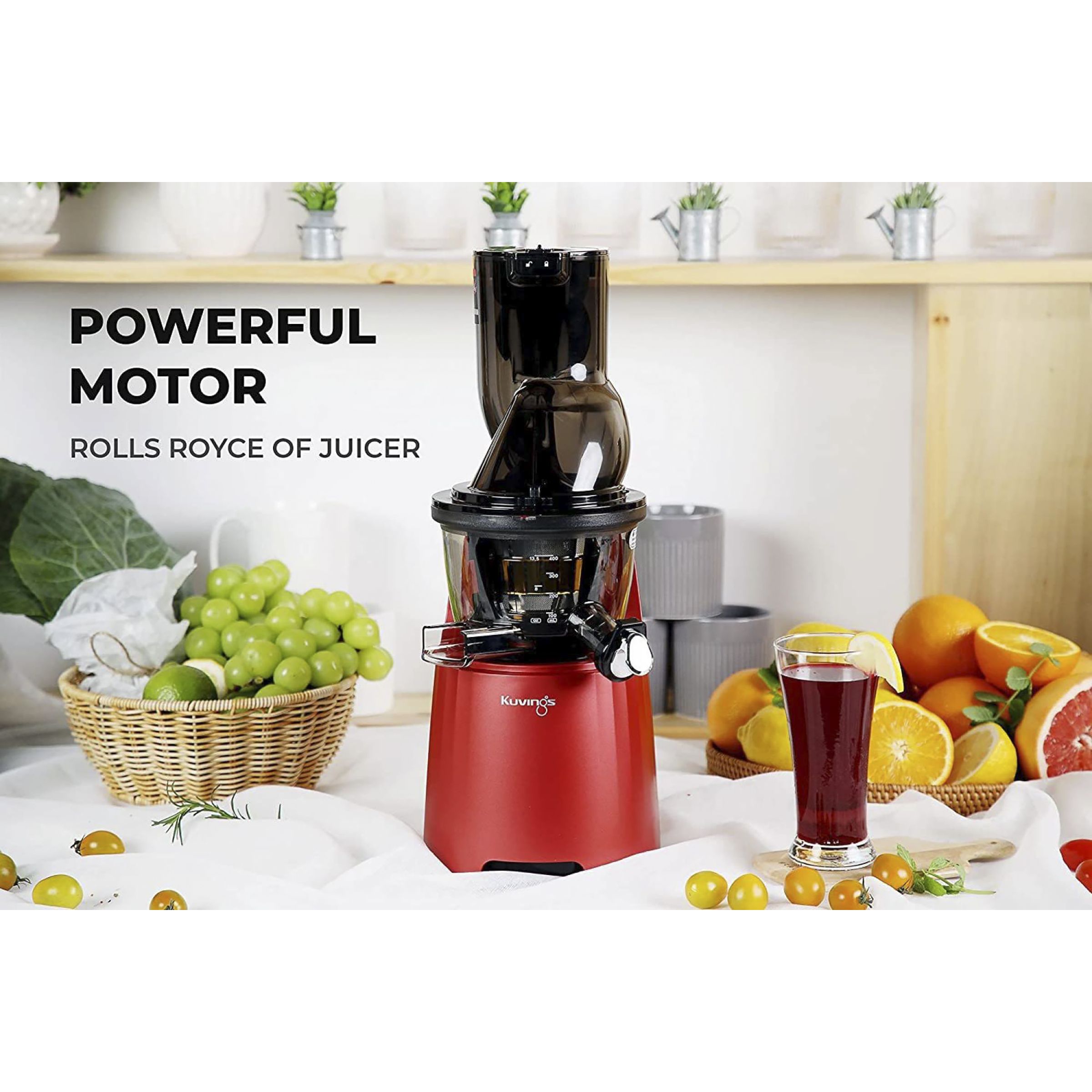 Kuvings EVO810 240 Watt 1 Jar Cold Press Slow Juicer (50 RPM, 3-in-1 Multi Function, Red)_4