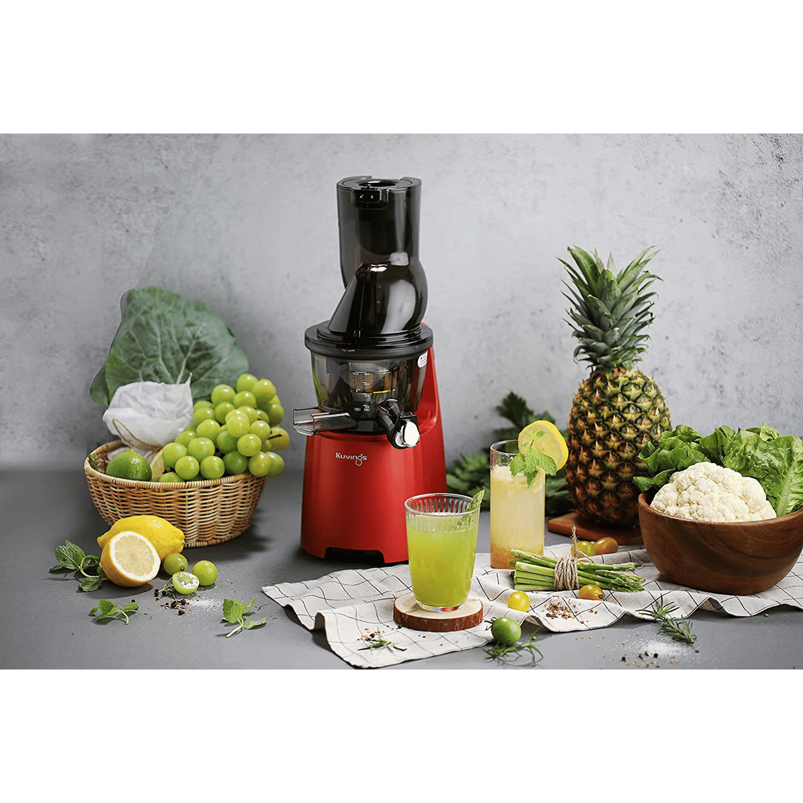 Kuvings EVO810 240 Watt 1 Jar Cold Press Slow Juicer (50 RPM, 3-in-1 Multi Function, Red)_10