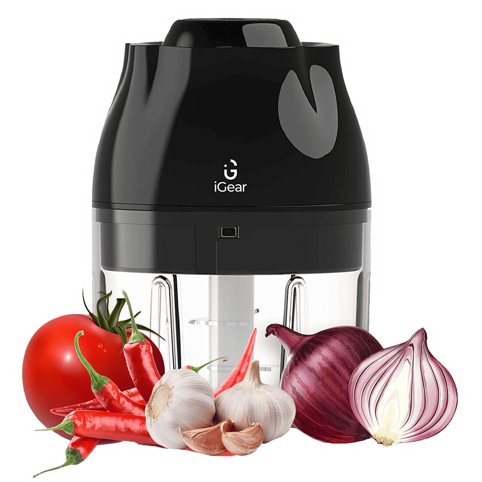 iGear Chop Mix 20 Watt Vegetable & Fruit Chopper with 3 Blades (Black)_1