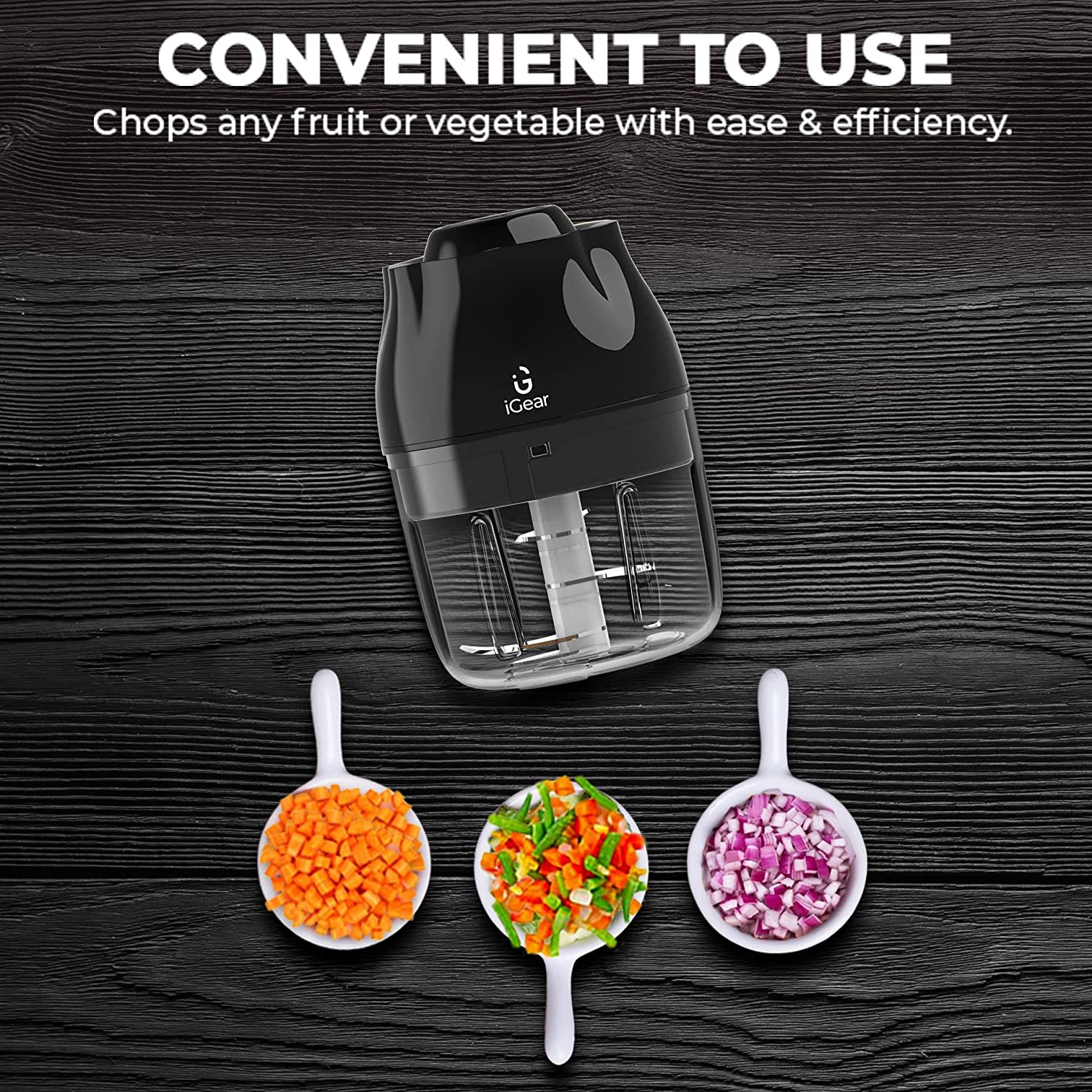 iGear Chop Mix 20 Watt Vegetable & Fruit Chopper with 3 Blades (Black)_9