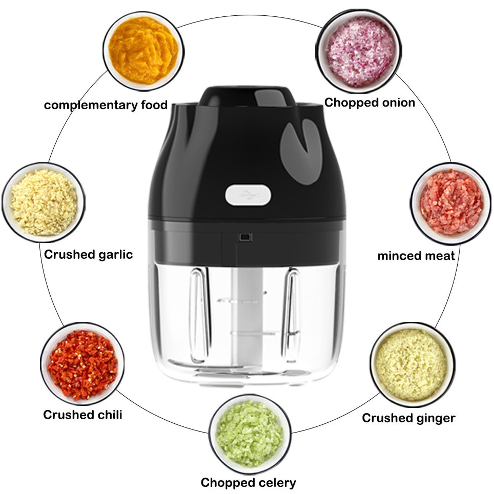 iGear Chop Mix 20 Watt Vegetable & Fruit Chopper with 3 Blades (Black)_5