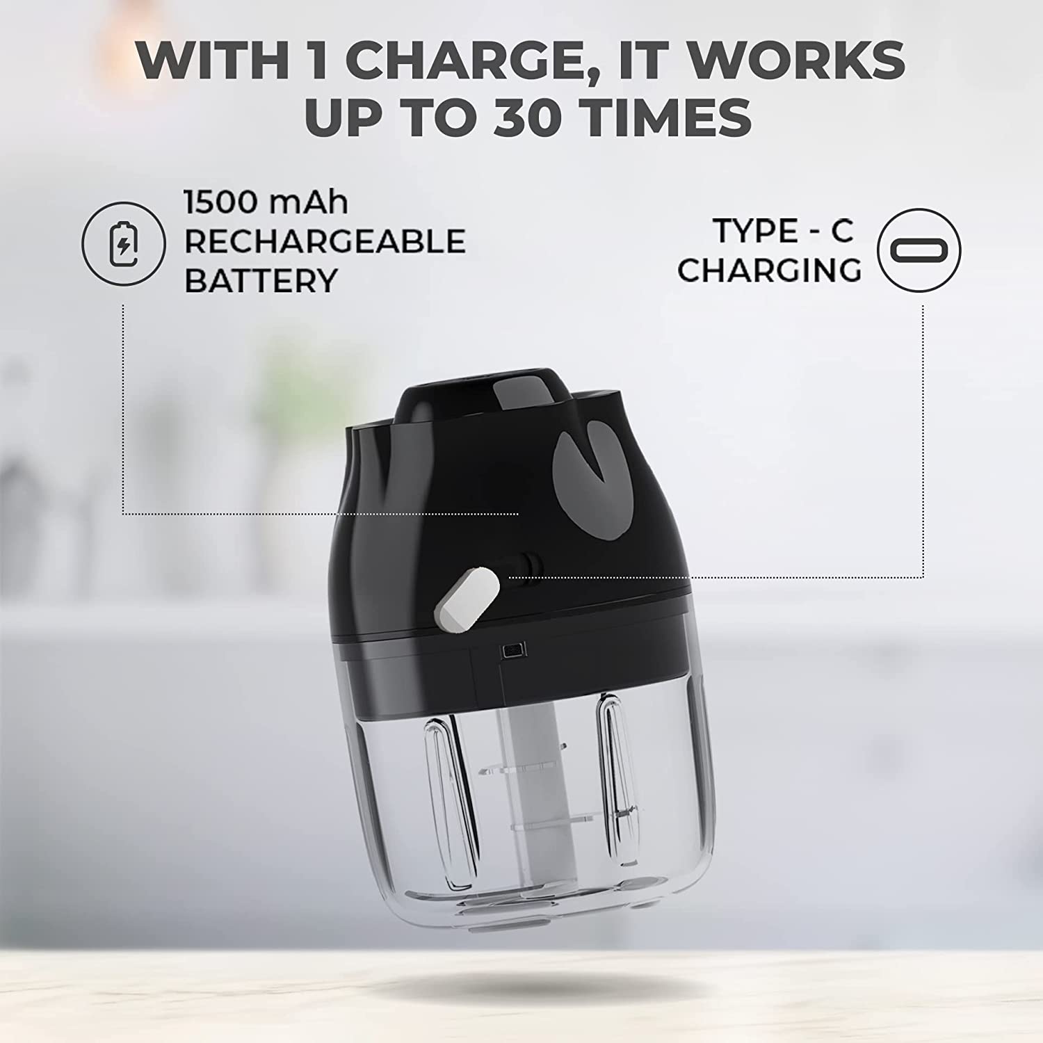 iGear Chop Mix 20 Watt Vegetable & Fruit Chopper with 3 Blades (Black)_7