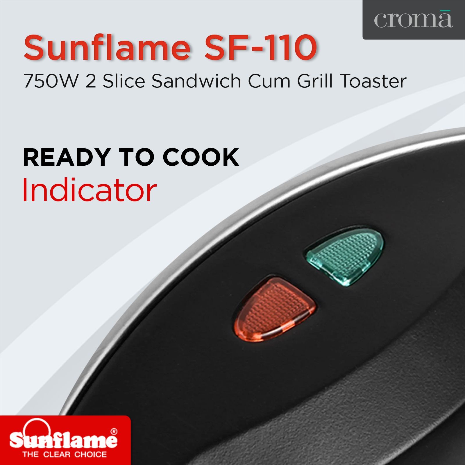 Sunflame SF-111 750W 2 Slice Grill Sandwich Toaster with In-built Safety Fuse (Black & Silver)_10