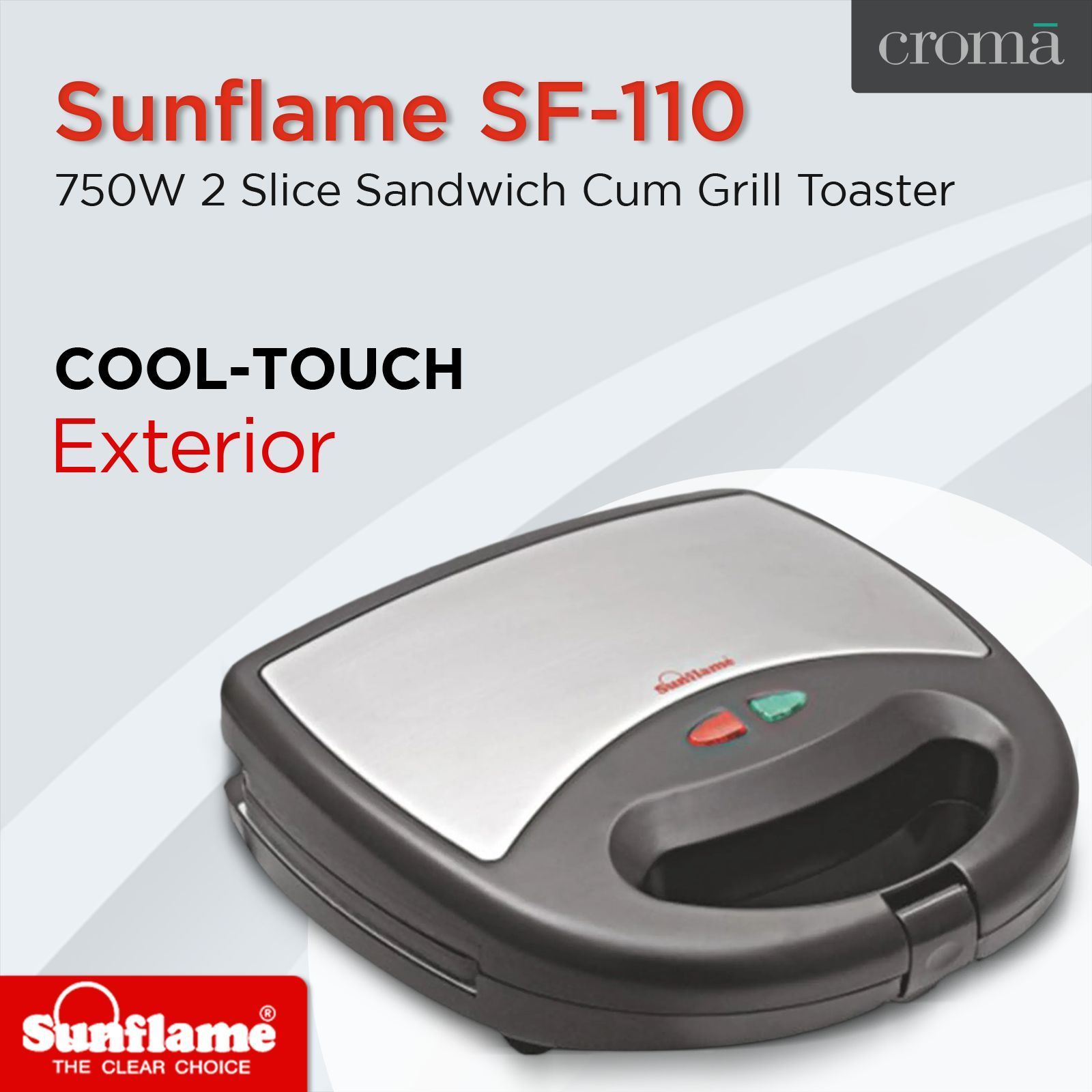 Sunflame SF-111 750W 2 Slice Grill Sandwich Toaster with In-built Safety Fuse (Black & Silver)_11