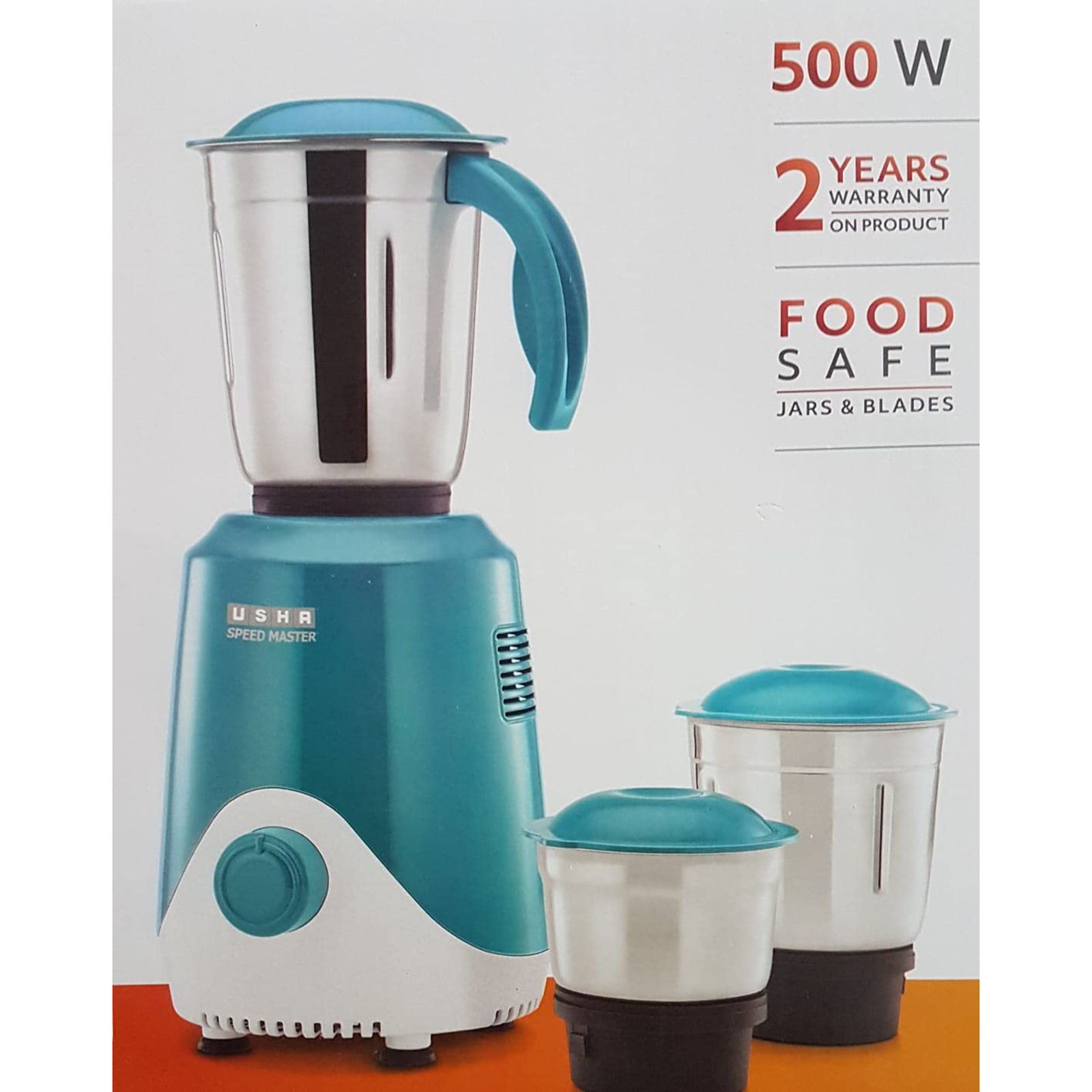 USHA Speed Master 500 Watt 3 Jars Mixer Grinder (20000 RPM, Overload Protection, Blue) USHA Speed Master 500 Watt 3 Jars Mixer Grinder (20000 RPM, Overload Protection, Blue)_7
