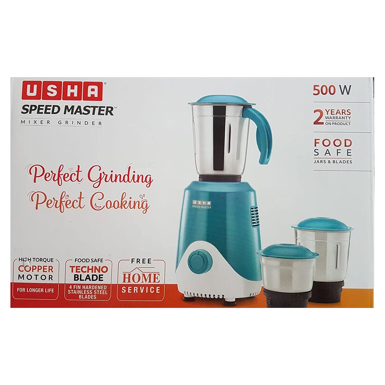 USHA Speed Master 500 Watt 3 Jars Mixer Grinder (20000 RPM, Overload Protection, Blue) USHA Speed Master 500 Watt 3 Jars Mixer Grinder (20000 RPM, Overload Protection, Blue)_8