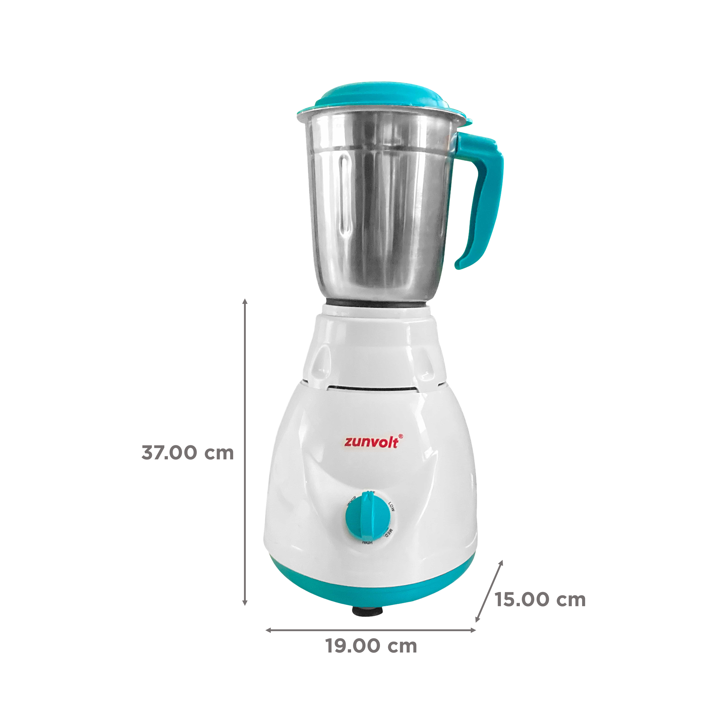 zunvolt 750 Watt 3 Jars Mixer Grinder (22000 RPM, Shock Proof Body, White)_3