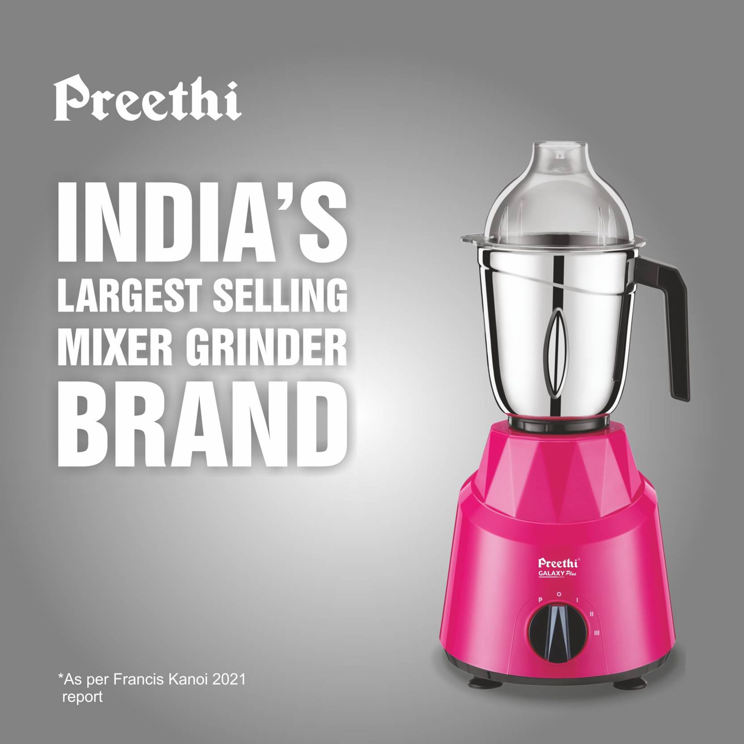 Preethi Galaxy Plus 750 Watt 4 Jars Mixer Grinder (21000 RPM, Rotary Switch with 3 Speed Control, Pink)_13
