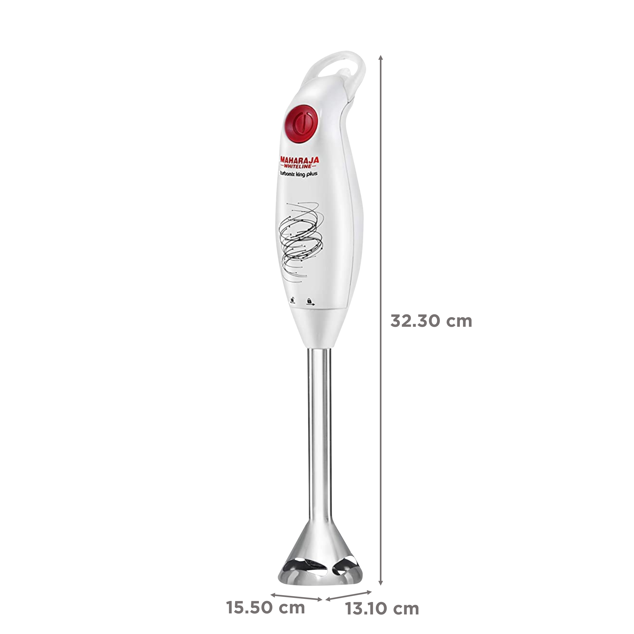 MAHARAJA WHITELINE Turbomix King Plus HB-132 250 Watt Hand Blender with 2 Attachments (Duraforce Advanced Blade Technology, White/Red)_3